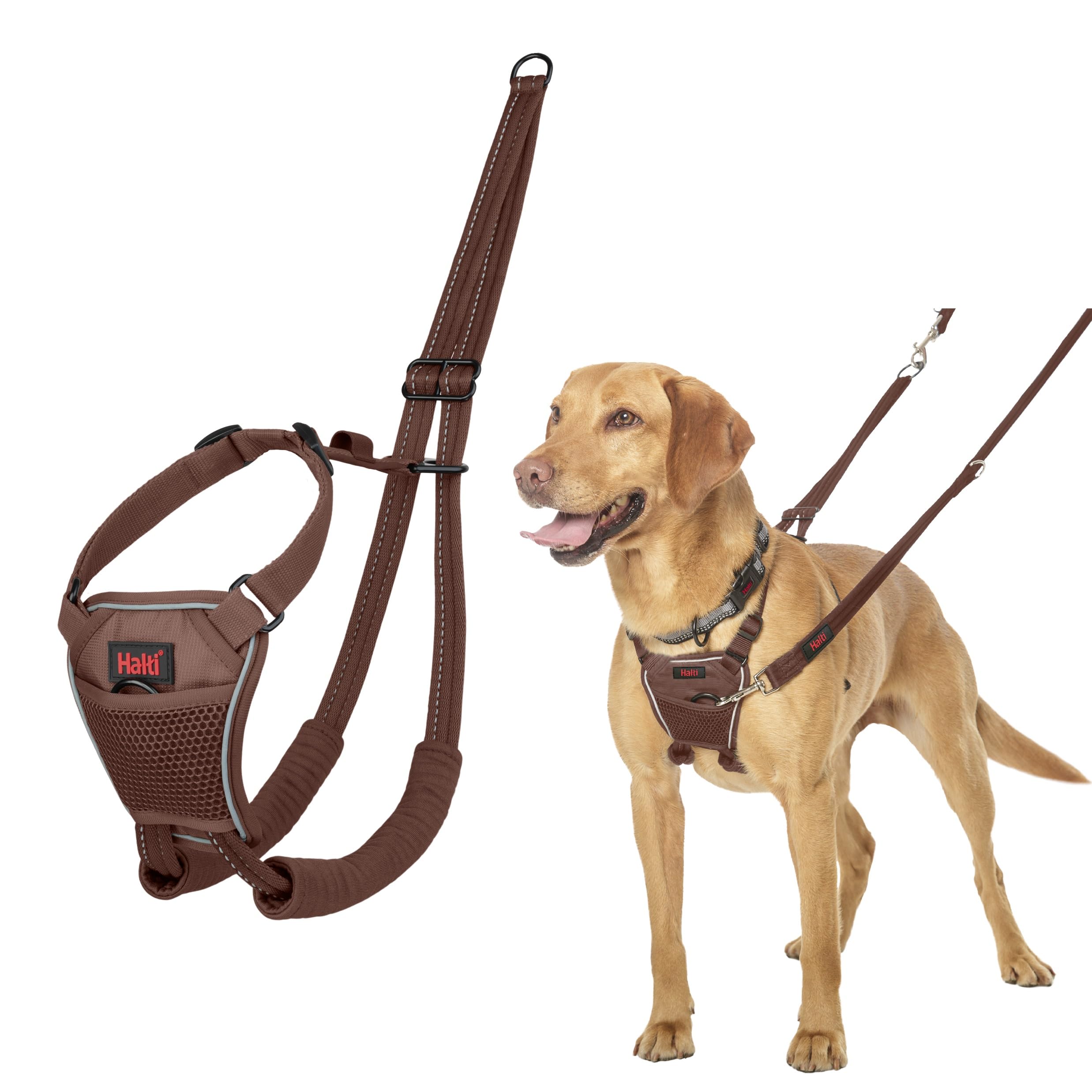 Halti No Pull Harness - Stops Pulling with Front Control Steering | Size M | Deep Walnut
