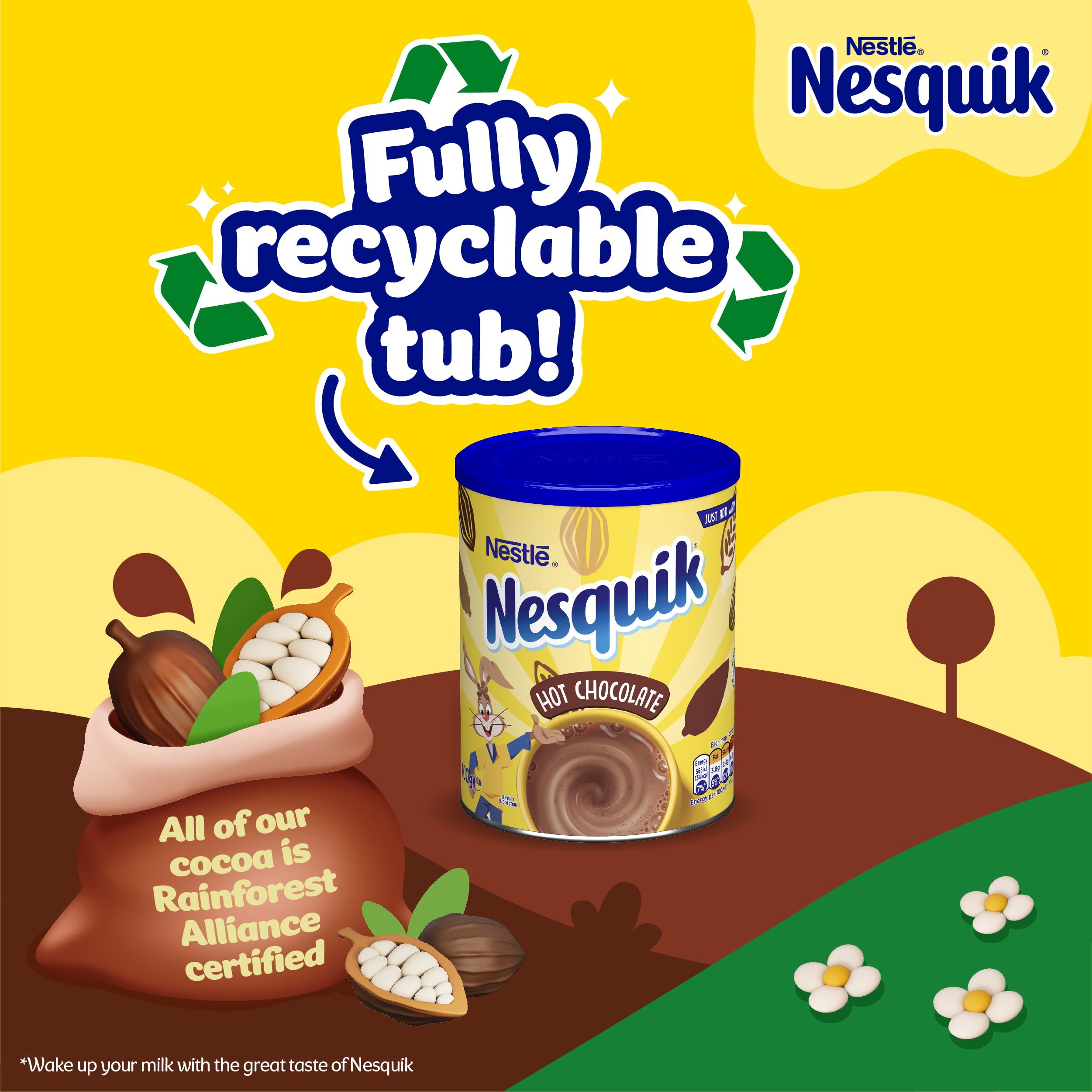 Nesquik Hot Chocolate Powder 400g - Gluten Free, No Artificial Ingredients, Sustainably Sourced Cocoa 8