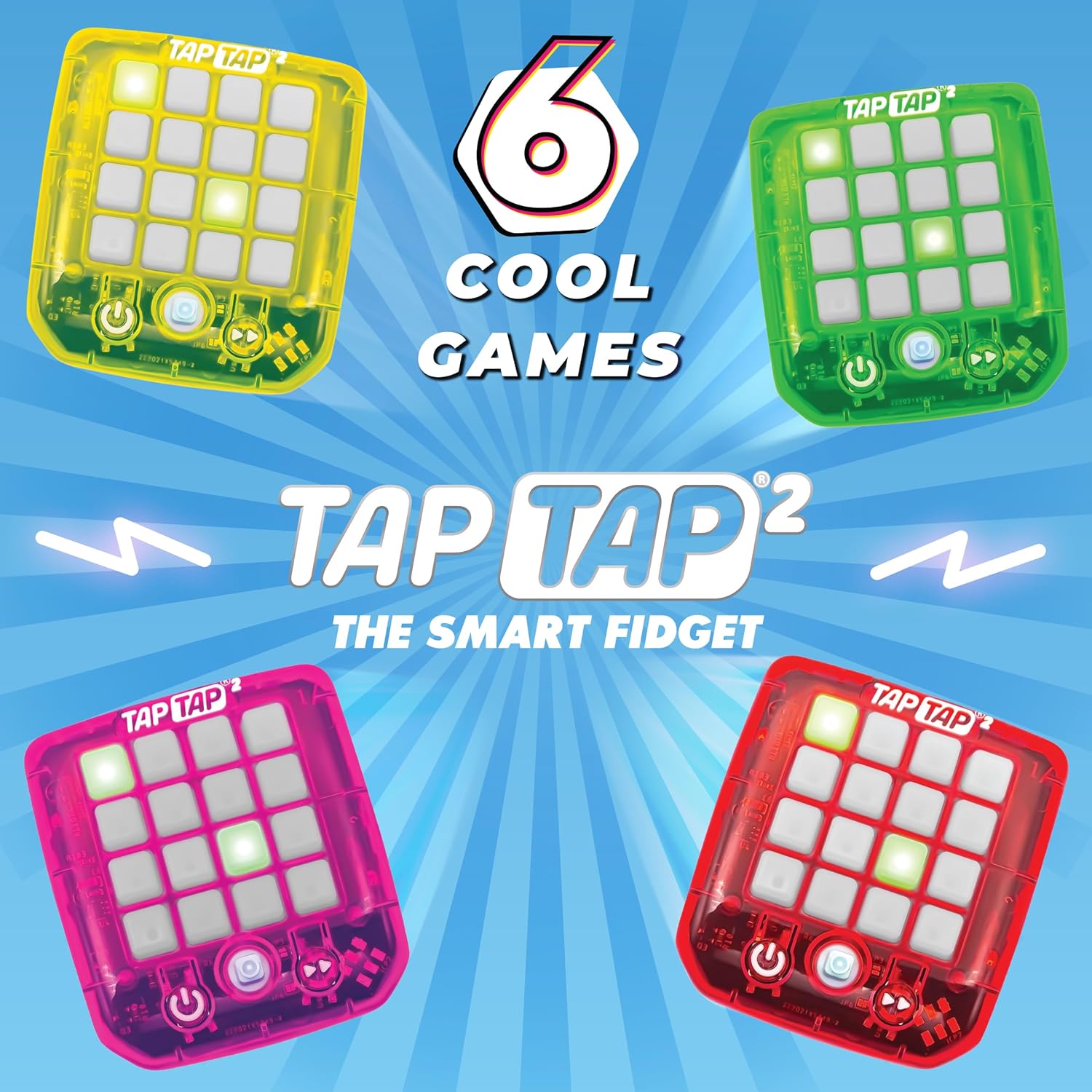 TapTap Smart Fidget 2.0 TAP-365-16 Palm-Sized Handheld Game with 16 Keys & Joystick 8