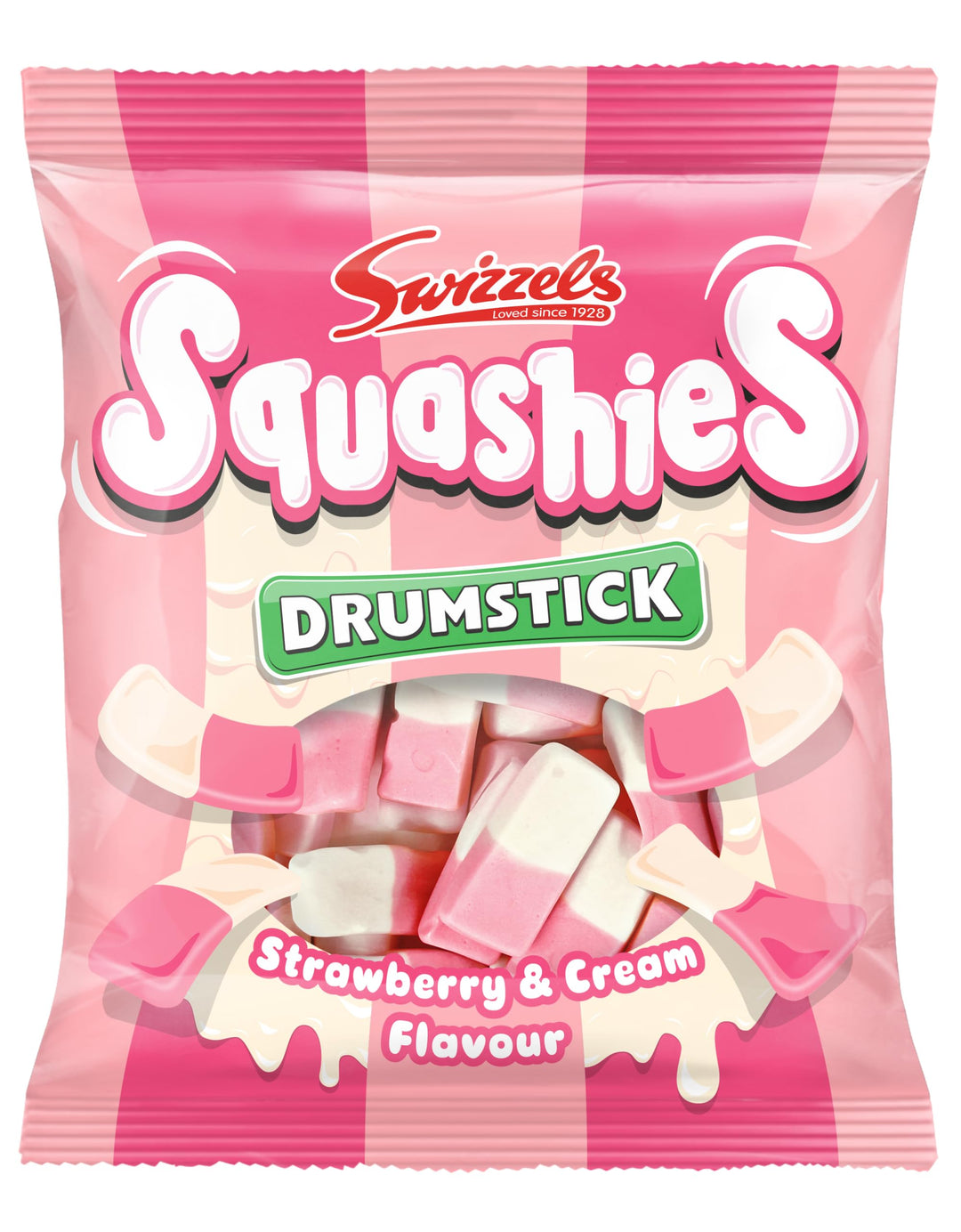 Swizzels Squashies Strawberry & Cream Flavour Sweets, 120g Bag