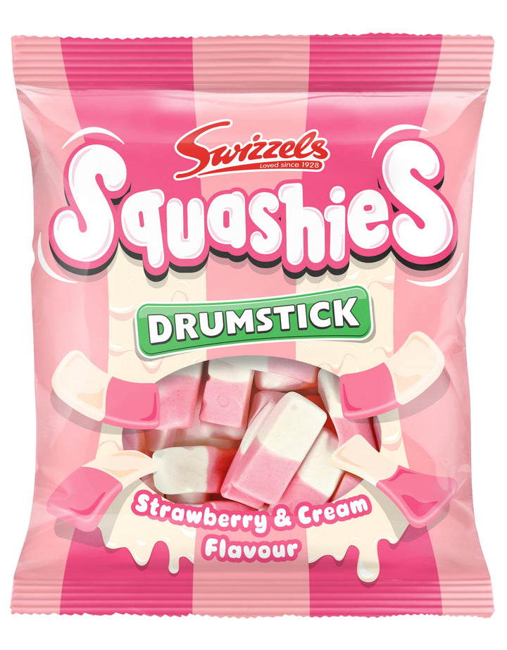 Swizzels Squashies Strawberry & Cream Flavour Sweets, 120g Bag