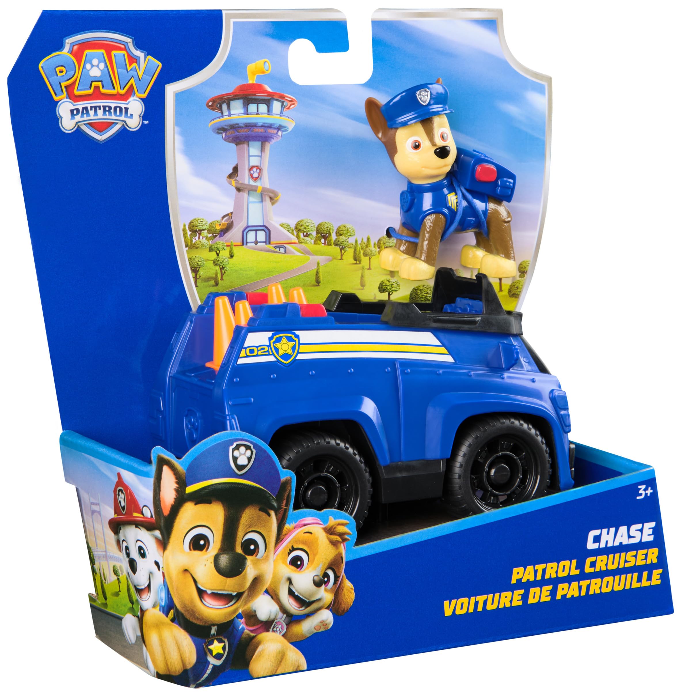 Paw Patrol Chase's Patrol Cruiser - Toy Vehicle with Collectible Chase Figure for Kids 3+ 6