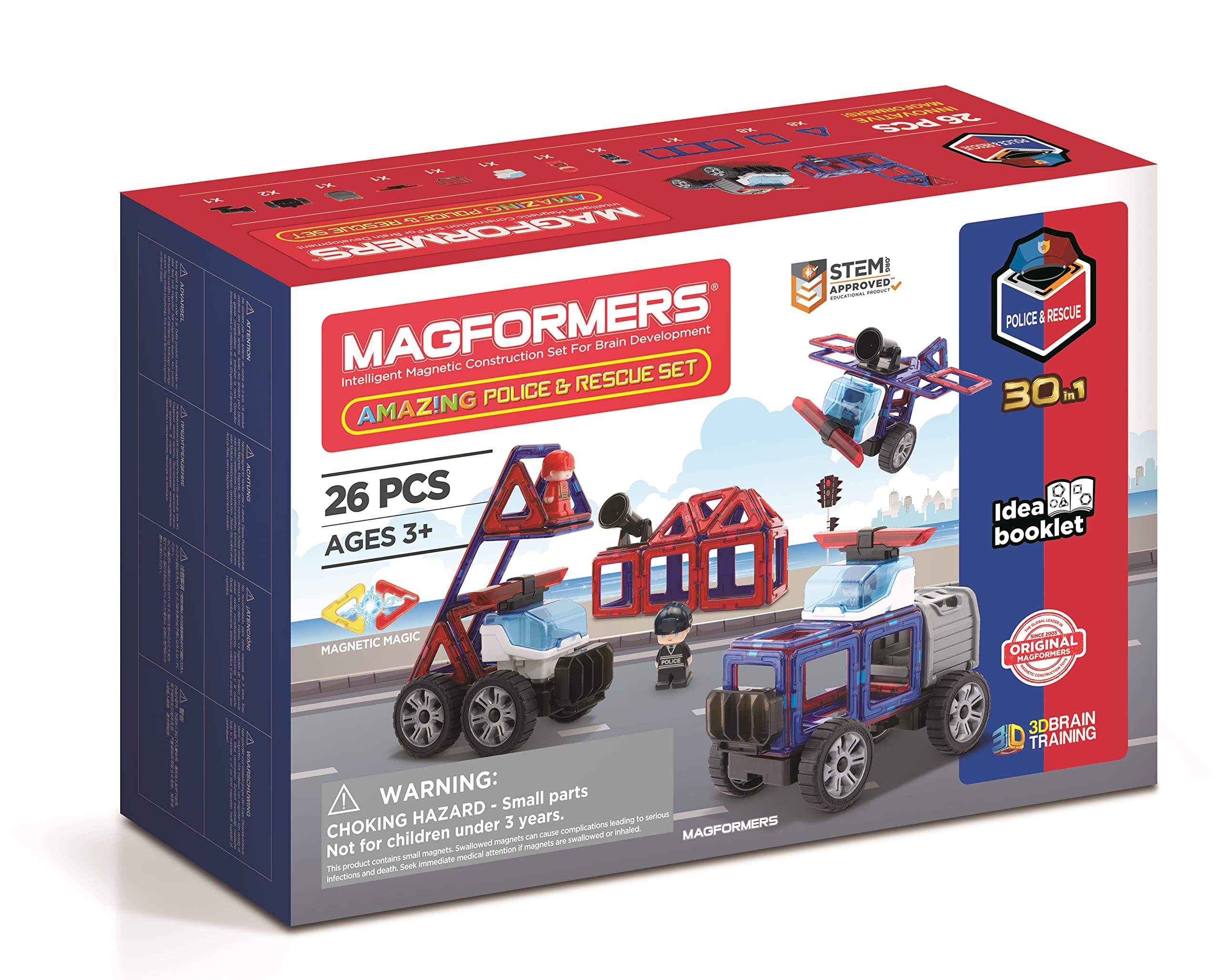 Magformers Police & Rescue Magnetic Building Set | 26 Pieces | Ages 3+ | STEM Toy 3