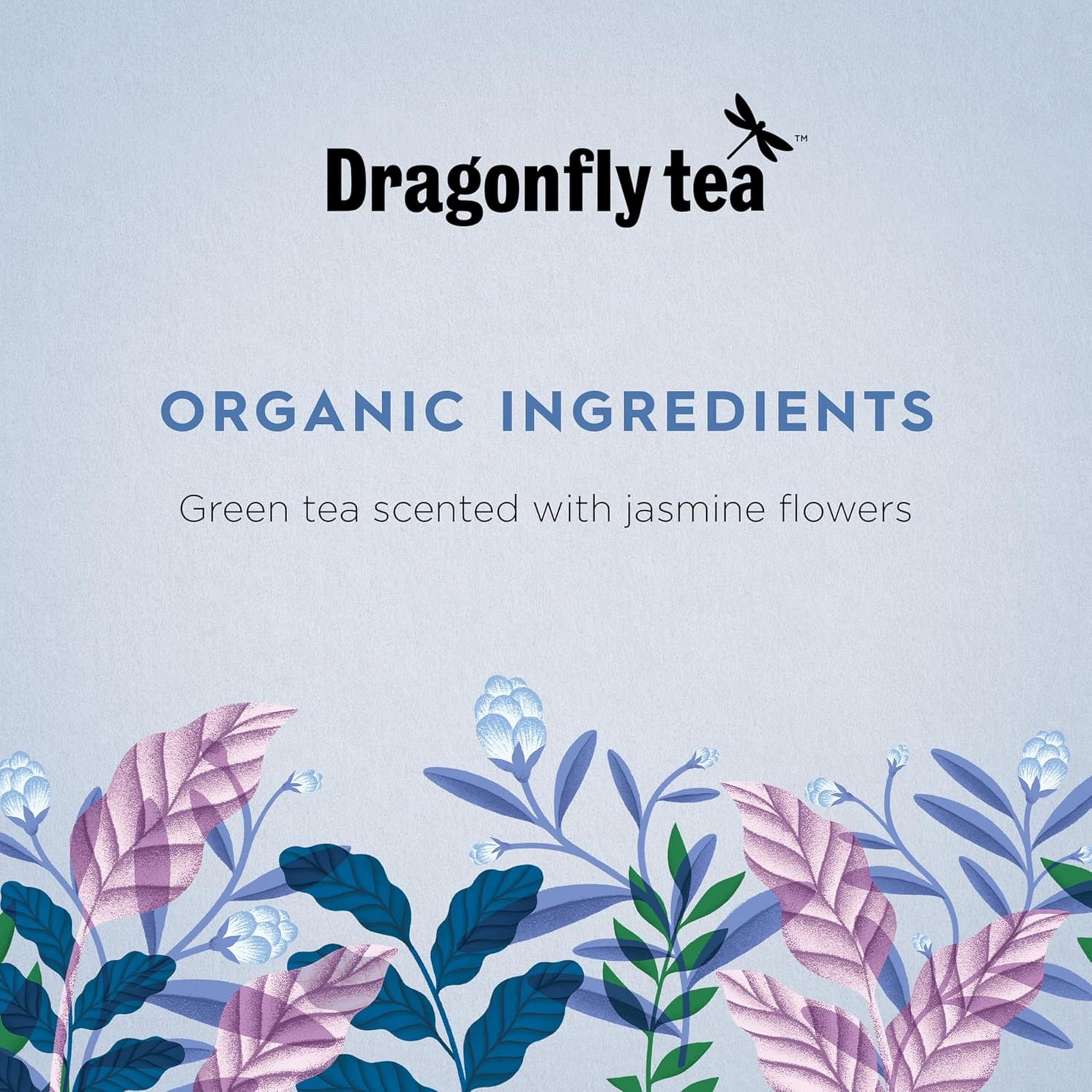 DRAGONFLY Moonlight Jasmine Organic Scented Green Tea, 20 Teabags (Pack of 4) 2