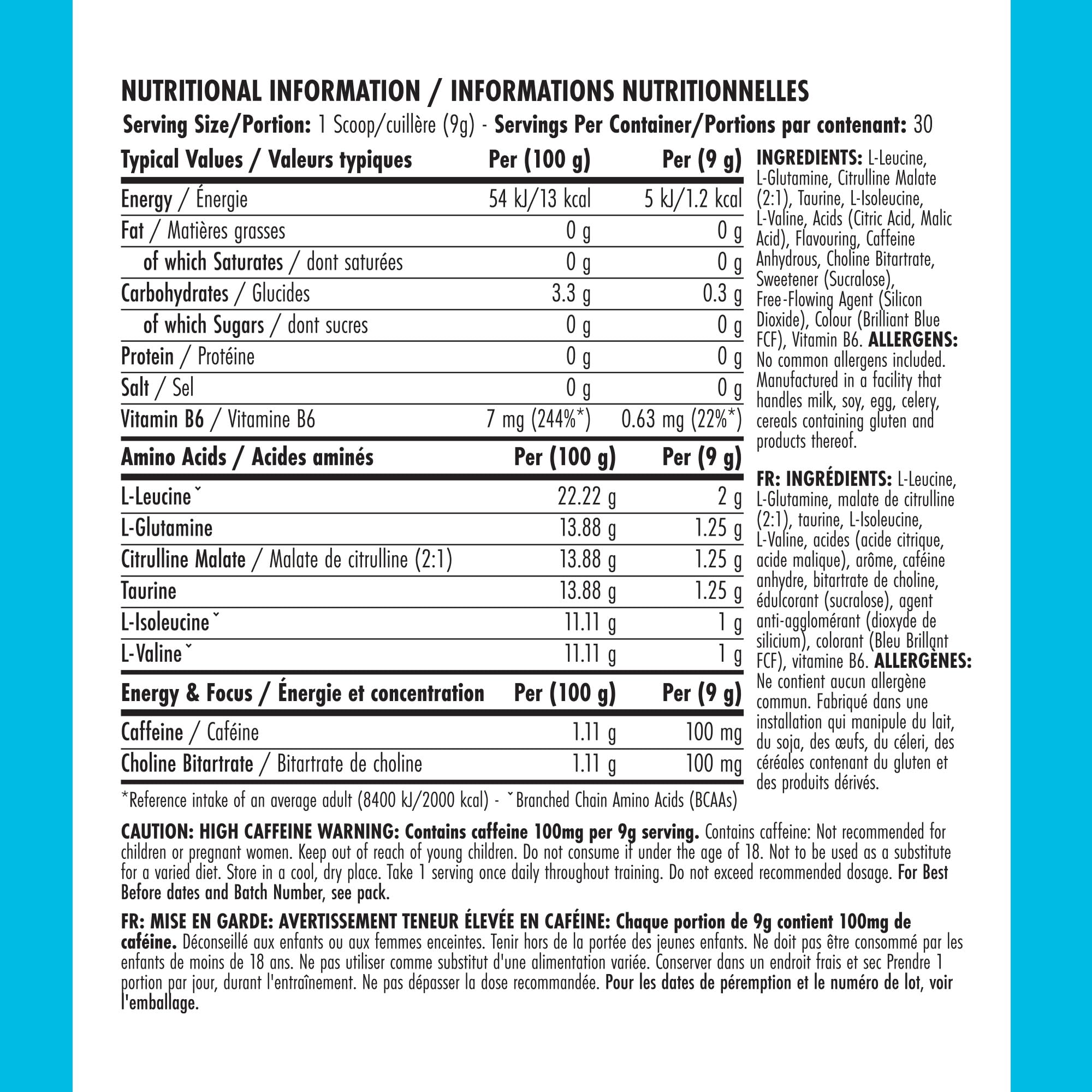 Applied Nutrition BodyFuel Amino Energy Powder - Blue Raspberry, 270g, 30 Servings 6