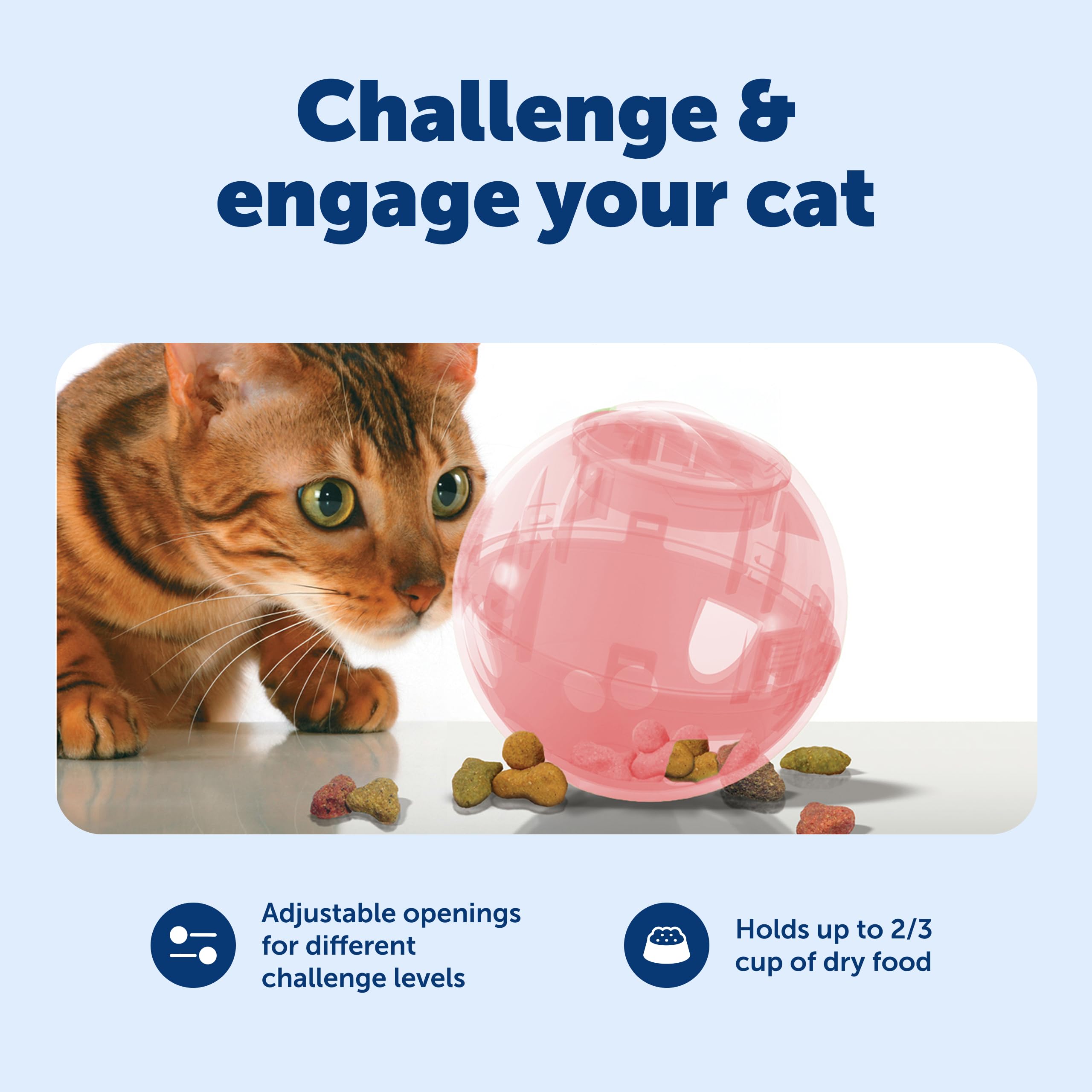 PetSafe SlimCat Interactive Feeder Ball - Adjustable Portion Control for Cats | Pink | Medium 4