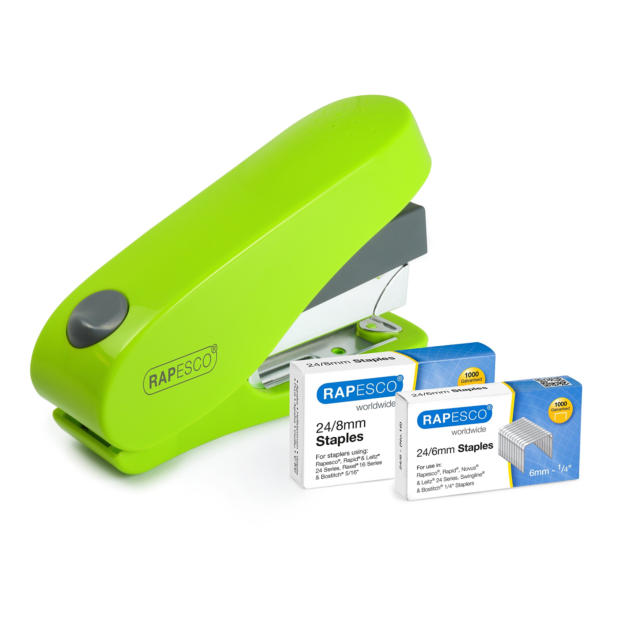 Rapesco Luna Less Effort Desktop Stapler - 50 Sheet Capacity, Half Strip, Green 5