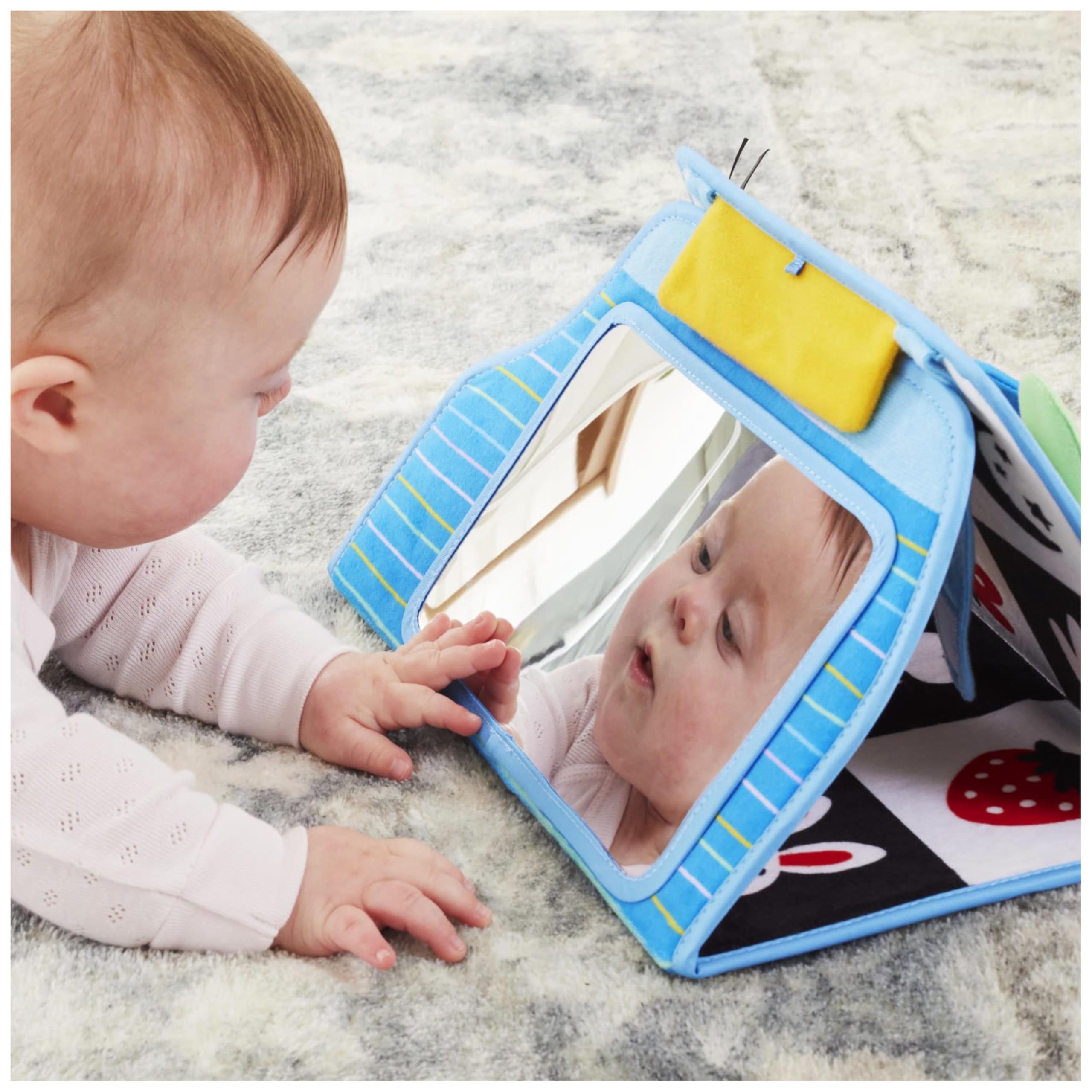 Ms. Rachel Tummy Time Activity Bus - Soft Folding Play Mat with Mirror & Textures for Sensory Development 2