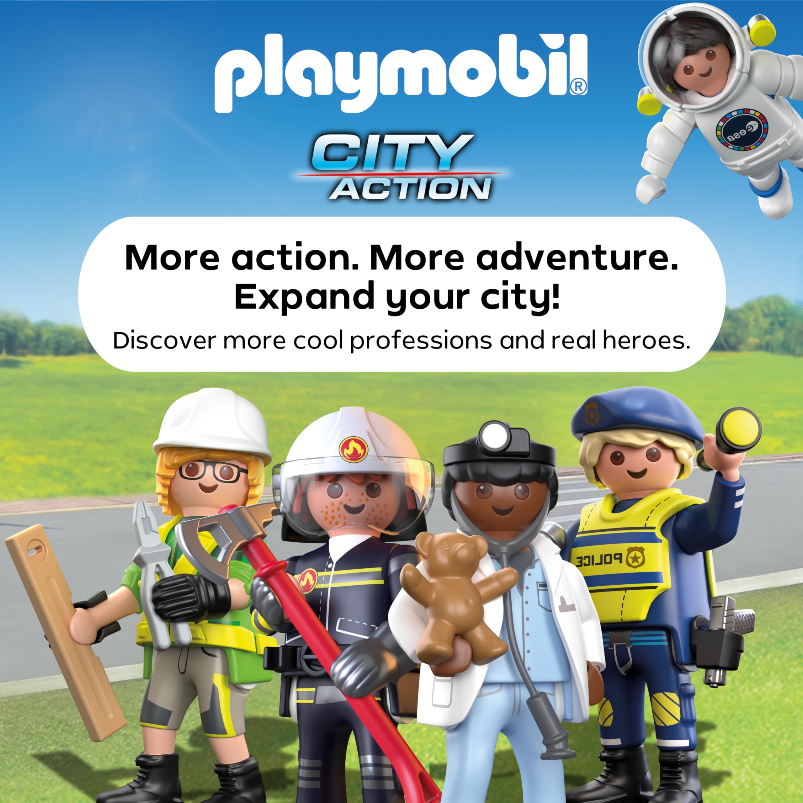 Playmobil City Action Police Helicopter - Rotating Rotors | Ages 4+ | Blue 6