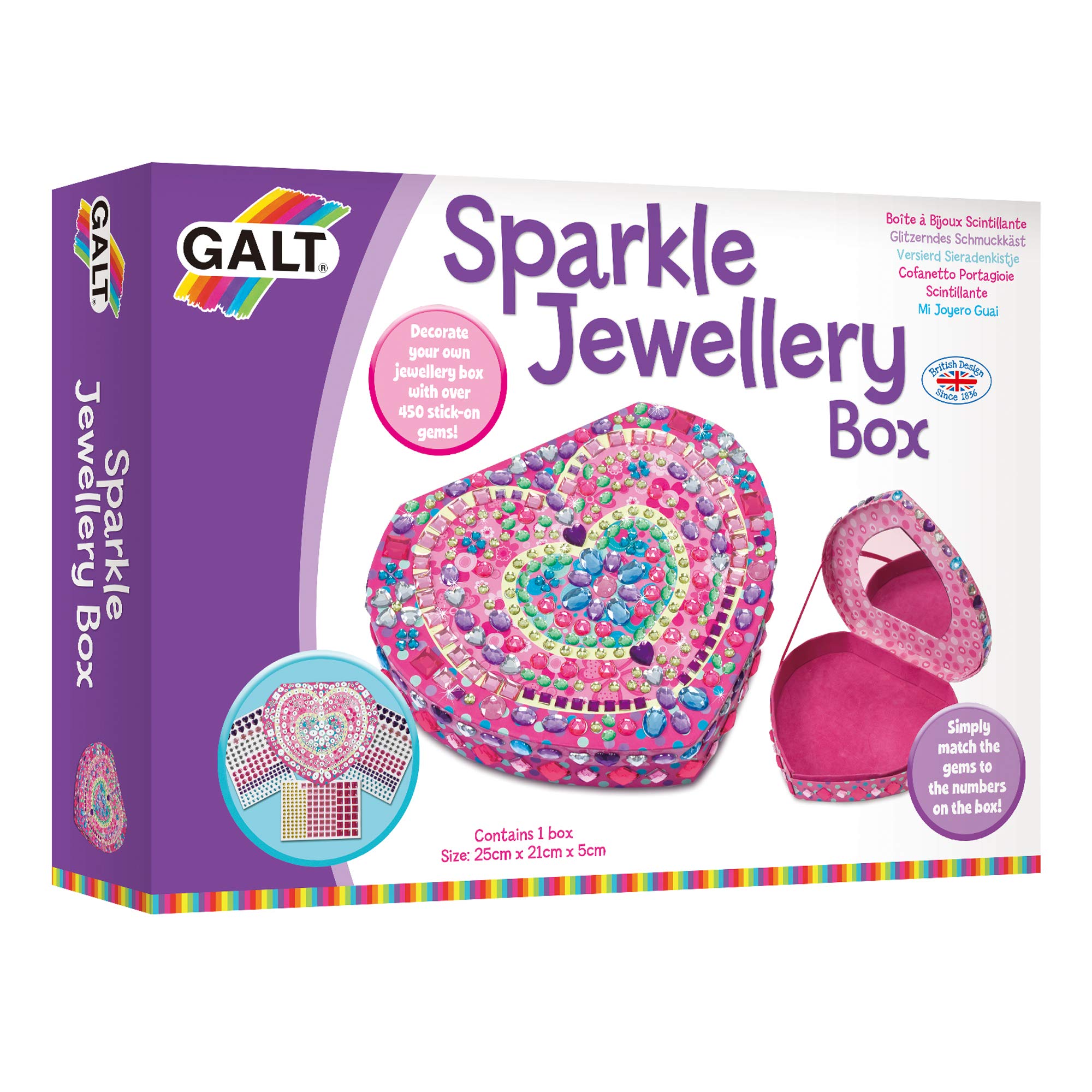 Galt Sparkle Jewellery Box Craft Kit - Gem by Number Decorating | Ages 6+ 1