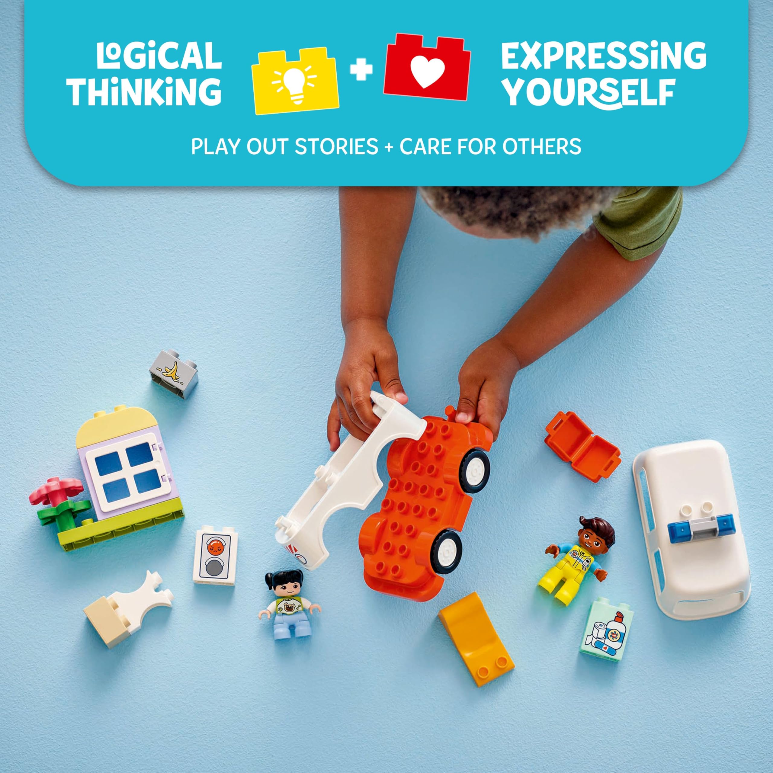 LEGO DUPLO Ambulance & Driver Set 10447 - Educational Role-Play for Ages 2+ 3