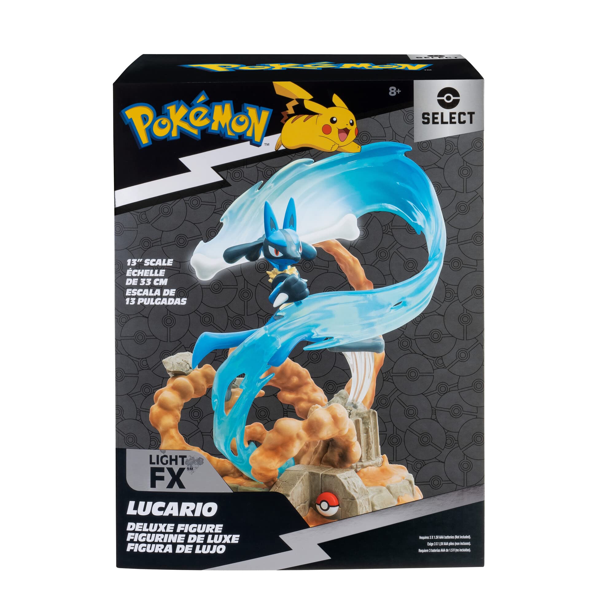 Pokémon Jazwares – Lucario 13 Zoll große Deluxe-Statue mit Aura-Lichtern 7