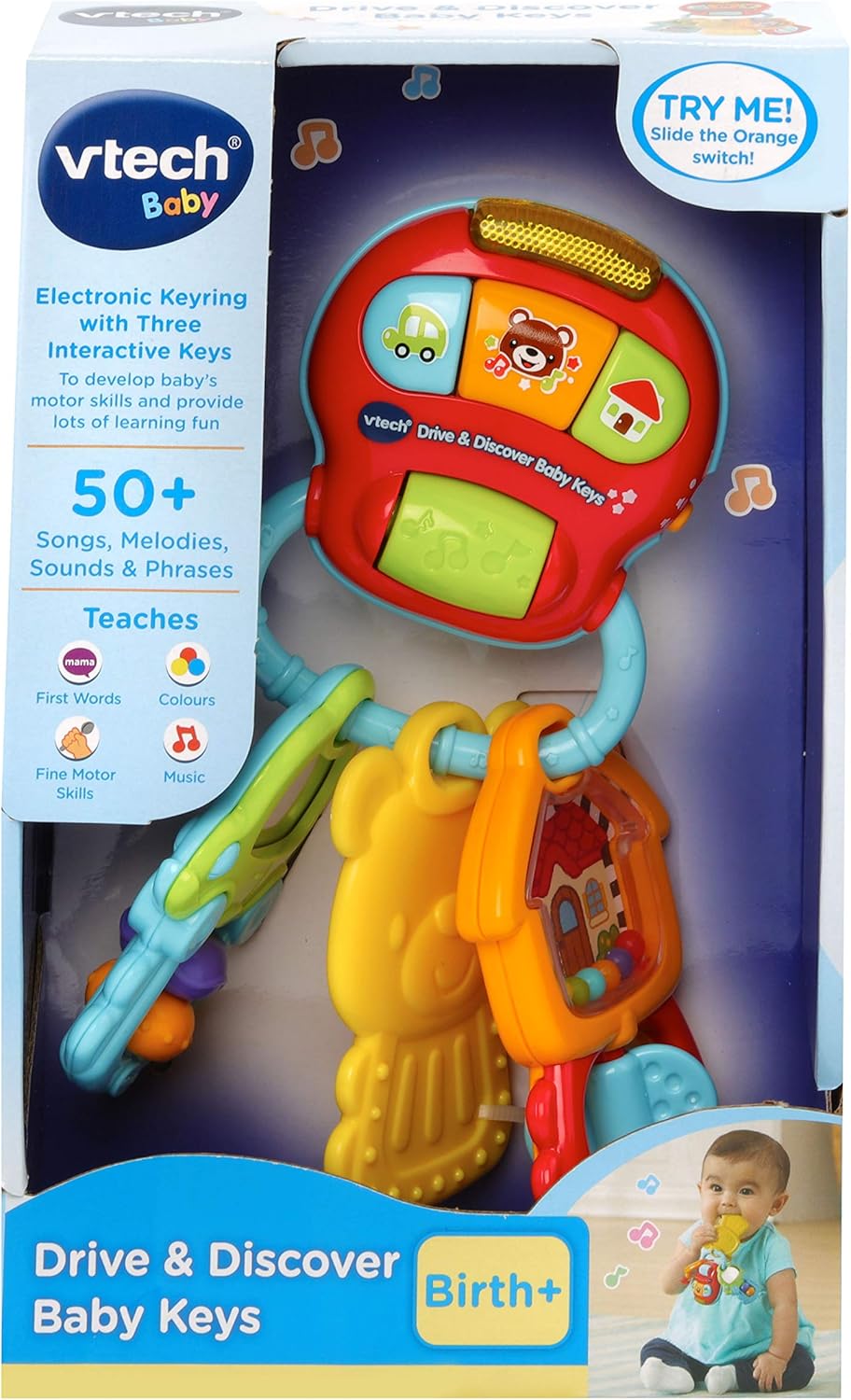VTech Drive & Discover Baby Keys - Musical Rattle Toy with Lights & Sounds for 0-3 Years 2