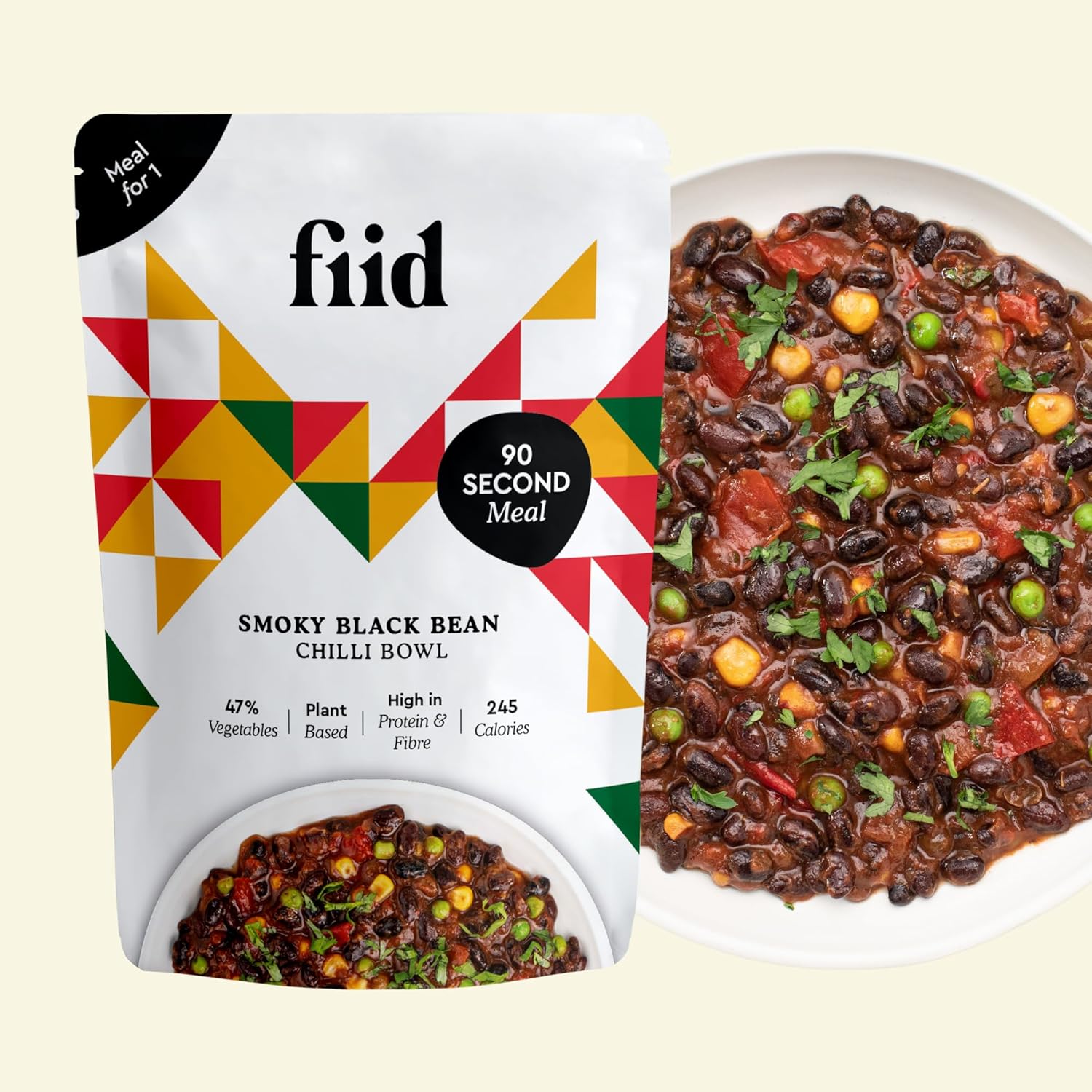 Fiid Mexican Black Bean Chilli - 3 x 100% Natural Vegan Microwave Ready Meals 5