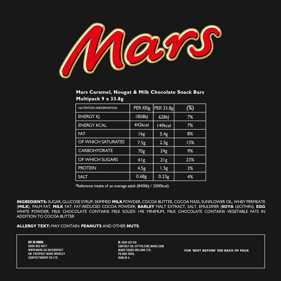 Mars - Chocolate Snack Size Bars Multipack, 8 x 33.8g