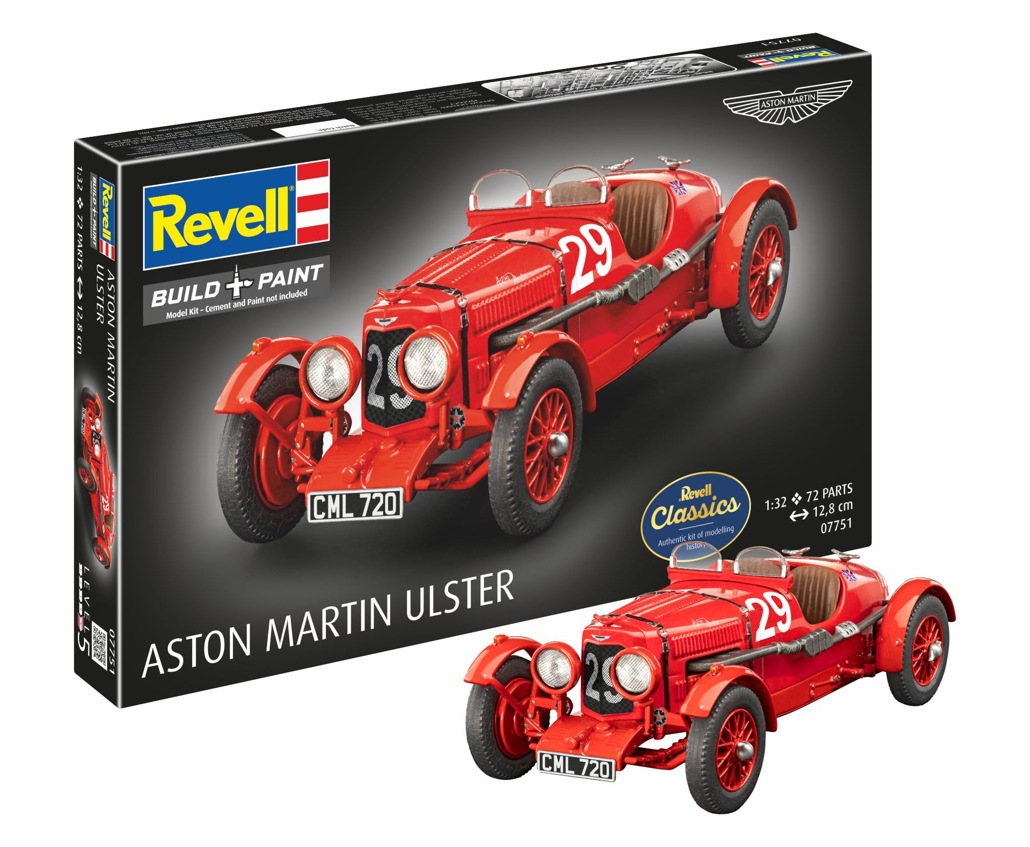 Revell Aston Martin Ulster Model Kit 07751 - 1:32 Scale Unbuilt Plastic Car Replica
