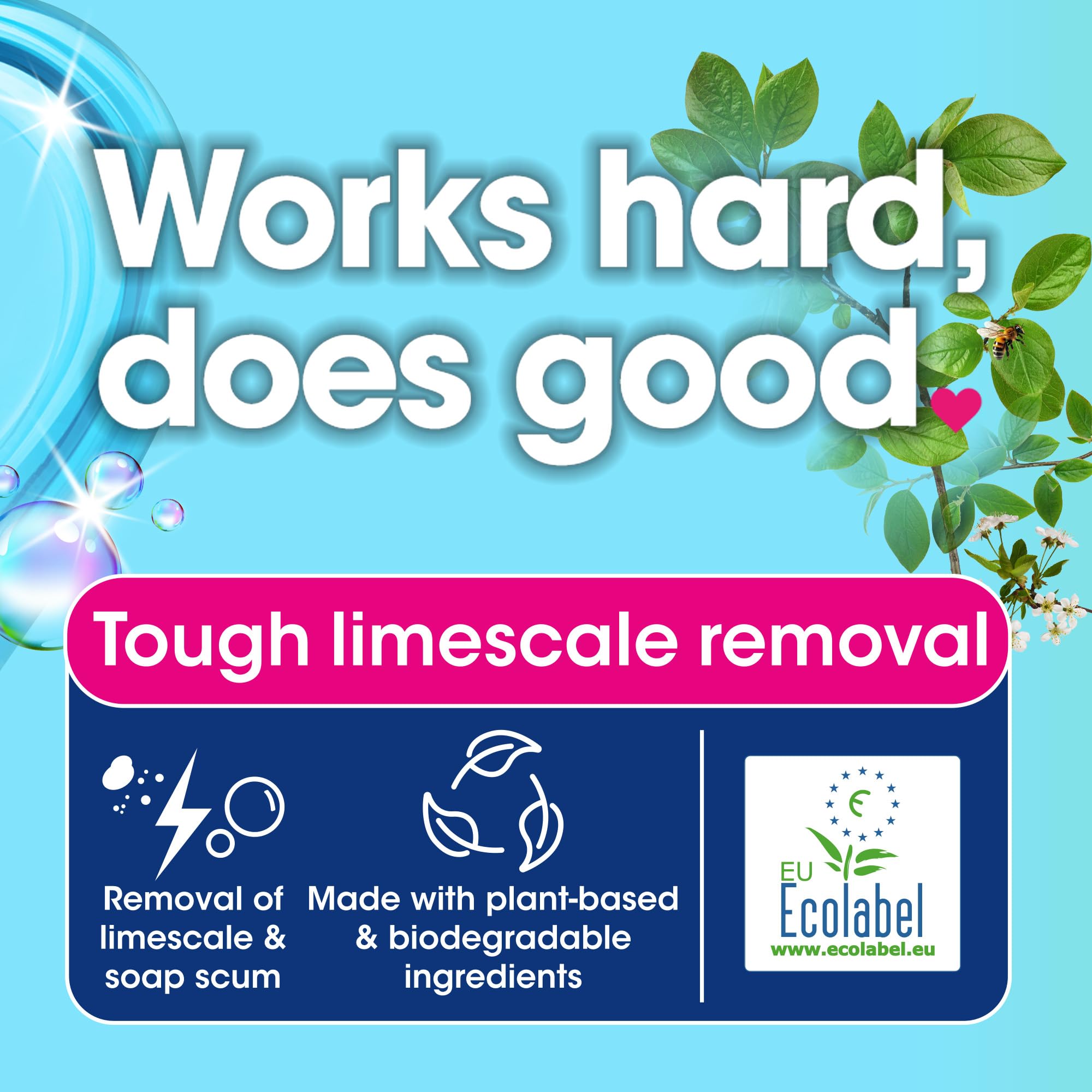 Ecozone PowerAction Bathroom Cleaner - Powerful Limescale Remover & Soap Scum Spray | 750 ml Liquid