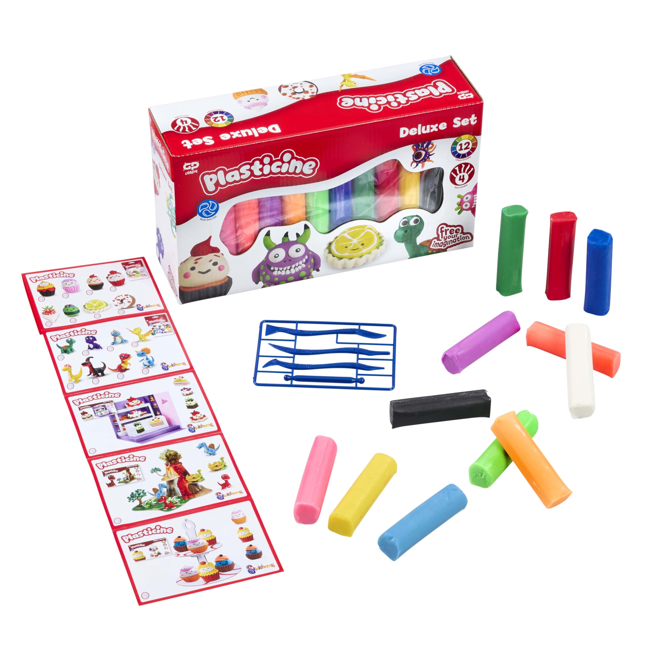 Plasticine Original Modelling Clay - Deluxe Refill Set | 12 Colours | Non-Drying 2