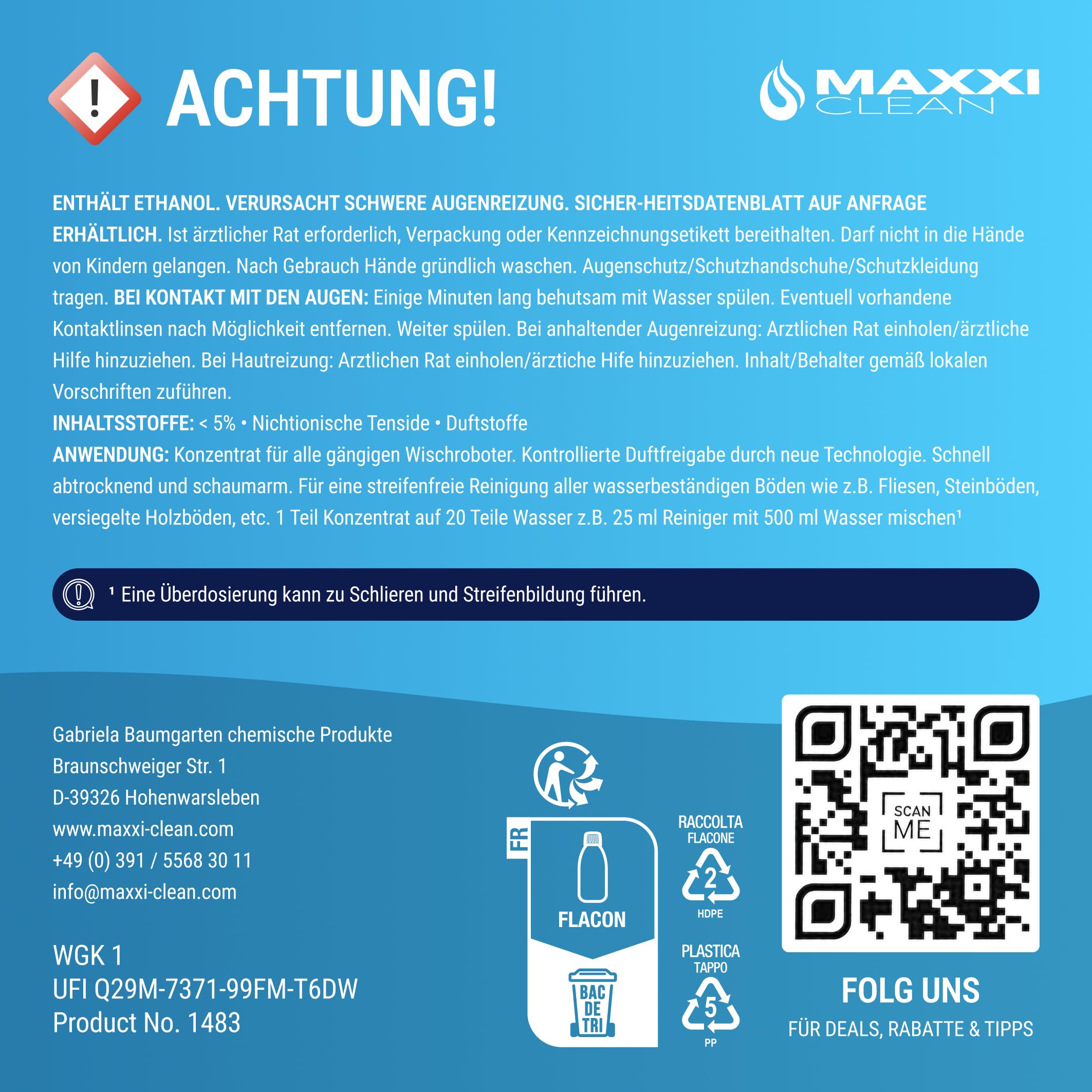 Maxxi Clean Floor Cleaner Concentrate - Streak Free, Fresh Scent | 750 ml 9