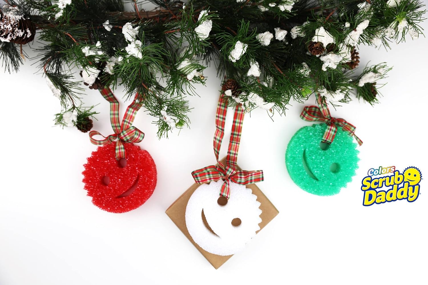 Scrub Daddy - Colors Christmas Sponge Multipack, Dish Sponges for Washing Up, Texture Changing, Scratch-Free Cleaning 5