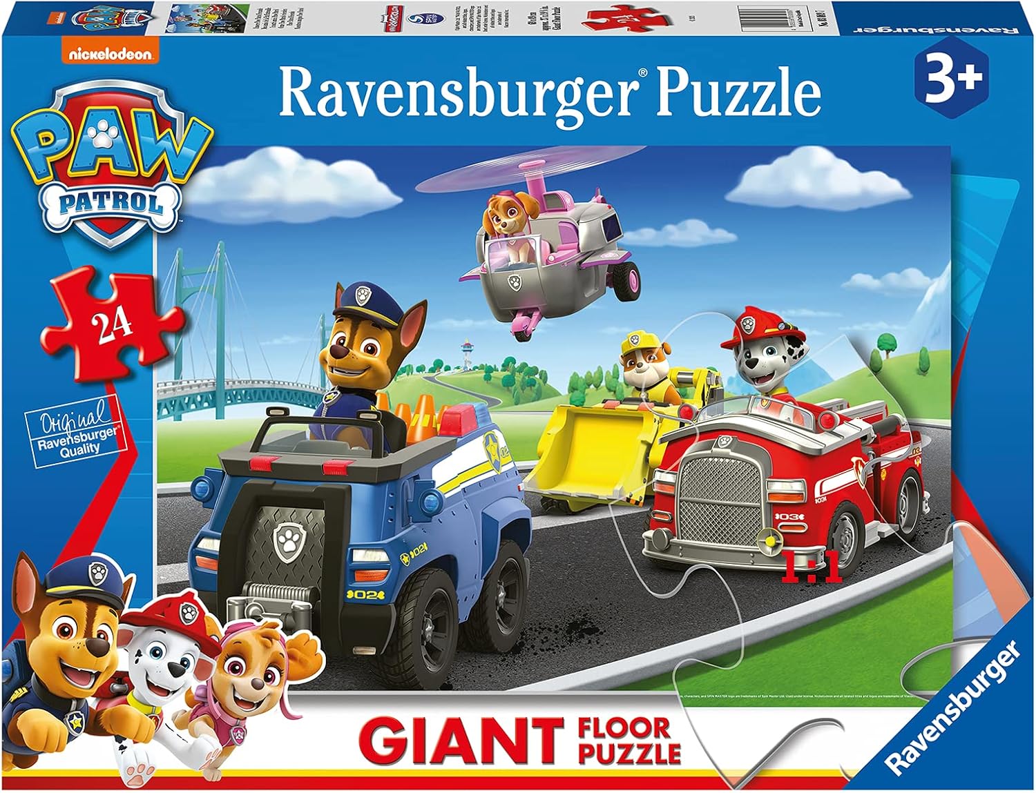 Ravensburger Paw Patrol Shaped Giant Floor Puzzle - 24-Piece Jigsaw for Kids 3 Years and Up 1