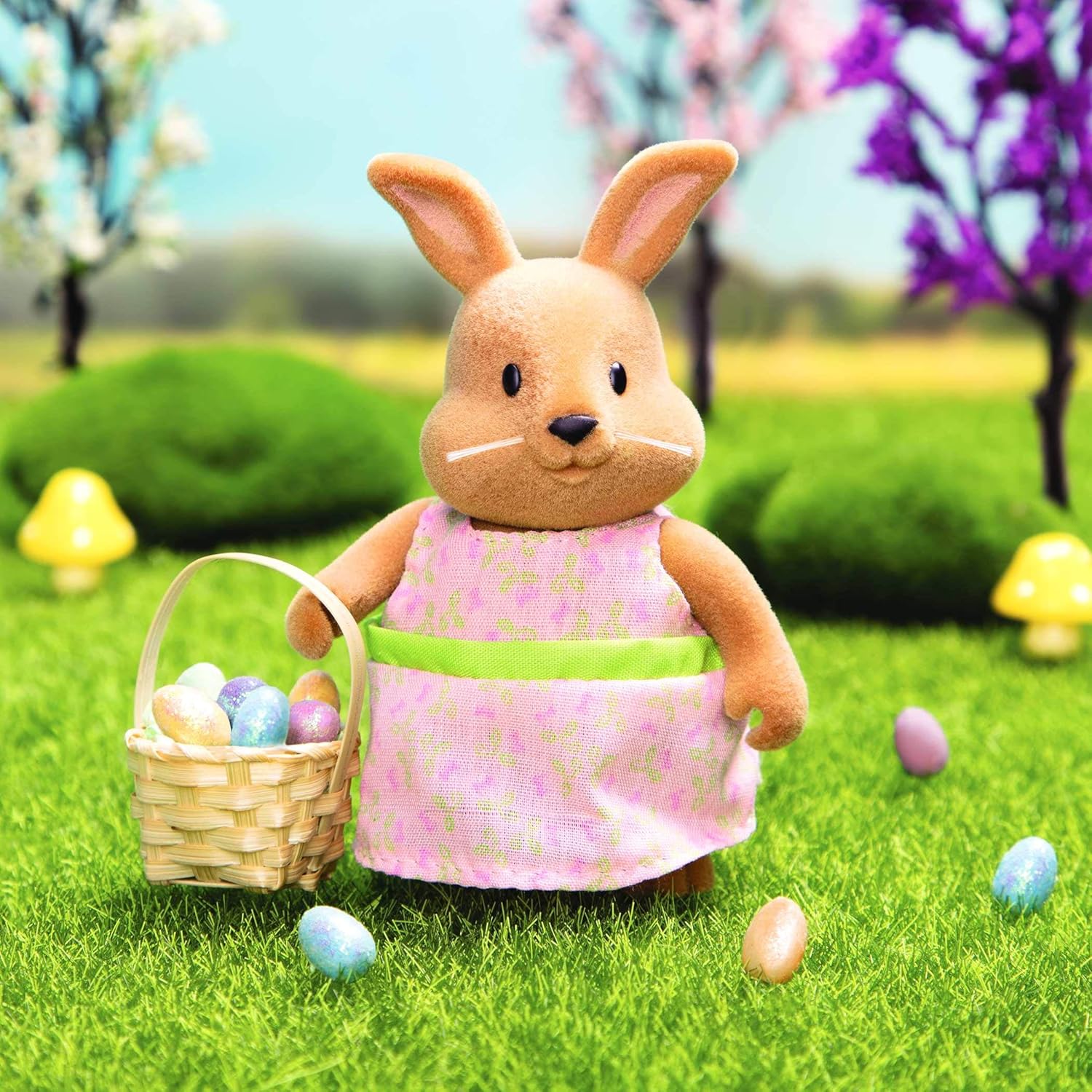 Li'l Woodzeez Cottonball Rabbit Family - 7-Piece Movable Figurine Set with Interchangeable Outfits 2