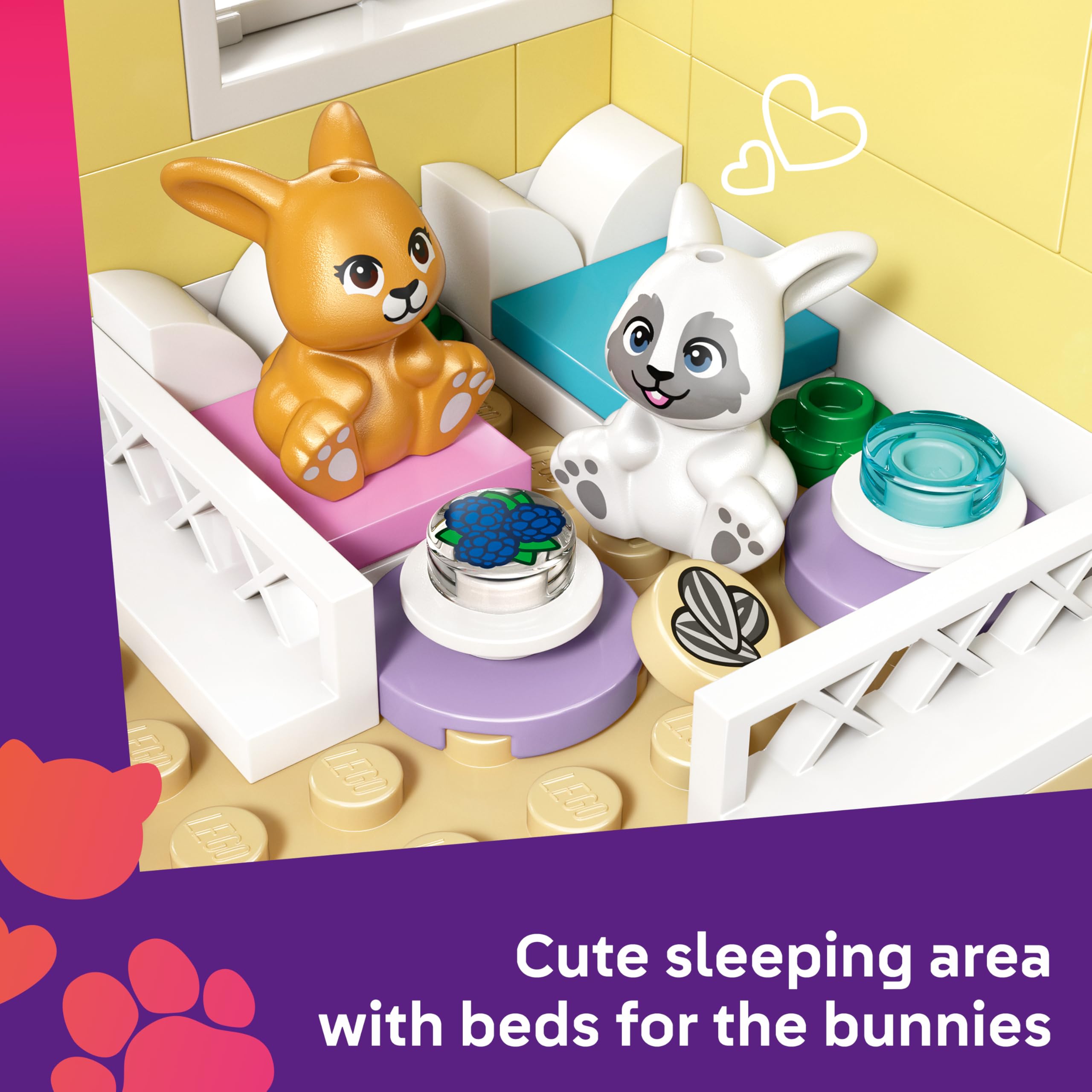 LEGO Friends Heartlake City Bunny Hotel Building Set - 2 Mini Dolls, 2 Animal Figures, Ages 5+ 3