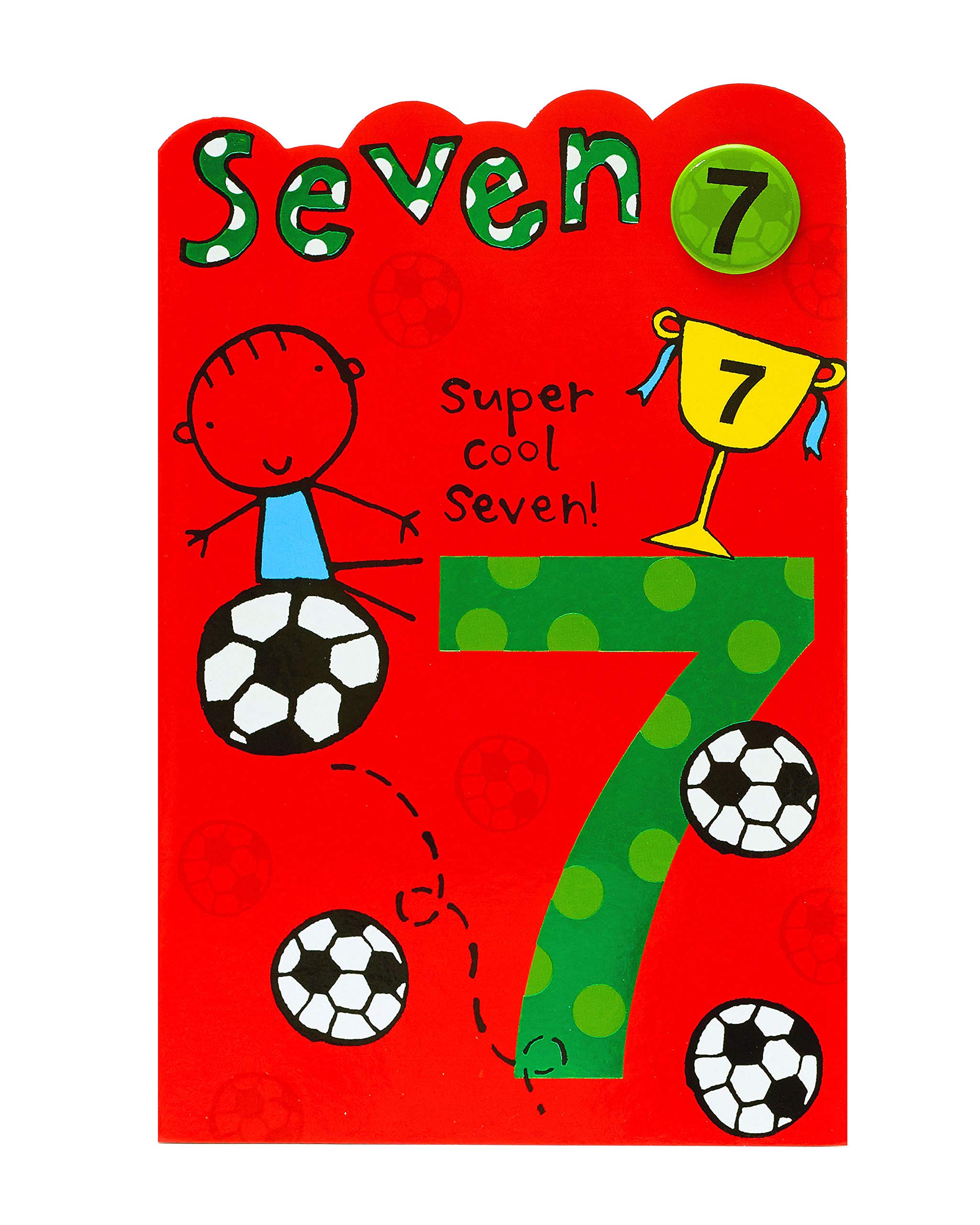 UK Greetings 7th Birthday Card - Football Design for Boys | 143 x 216 mm 1