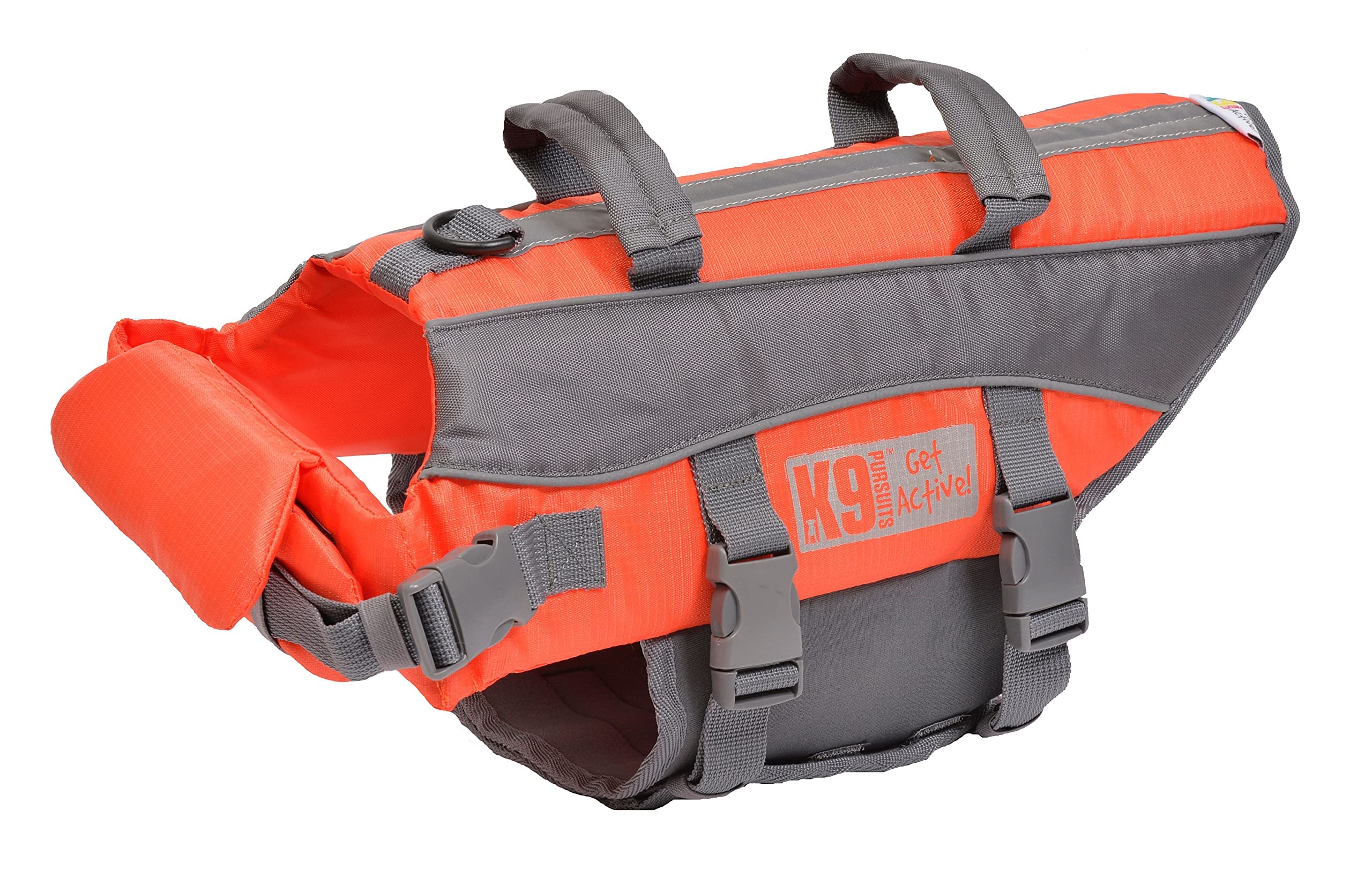 K9 Pursuits High Visibility Life Jacket - Medium Size | Water Recovery Handle | Reflective Accents
