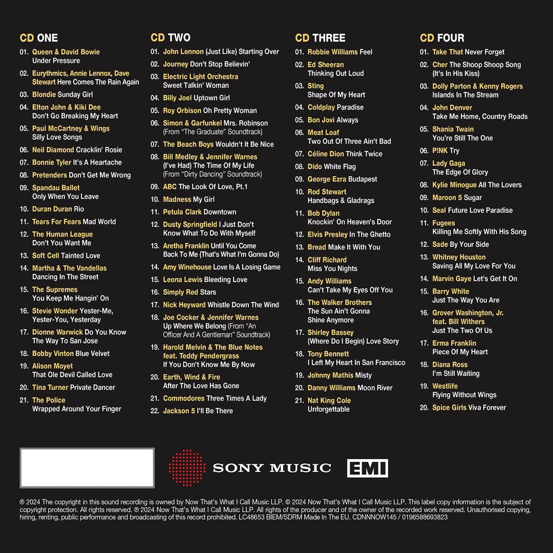NOW That's What I Call Unforgettable - 4CD Compilation Album