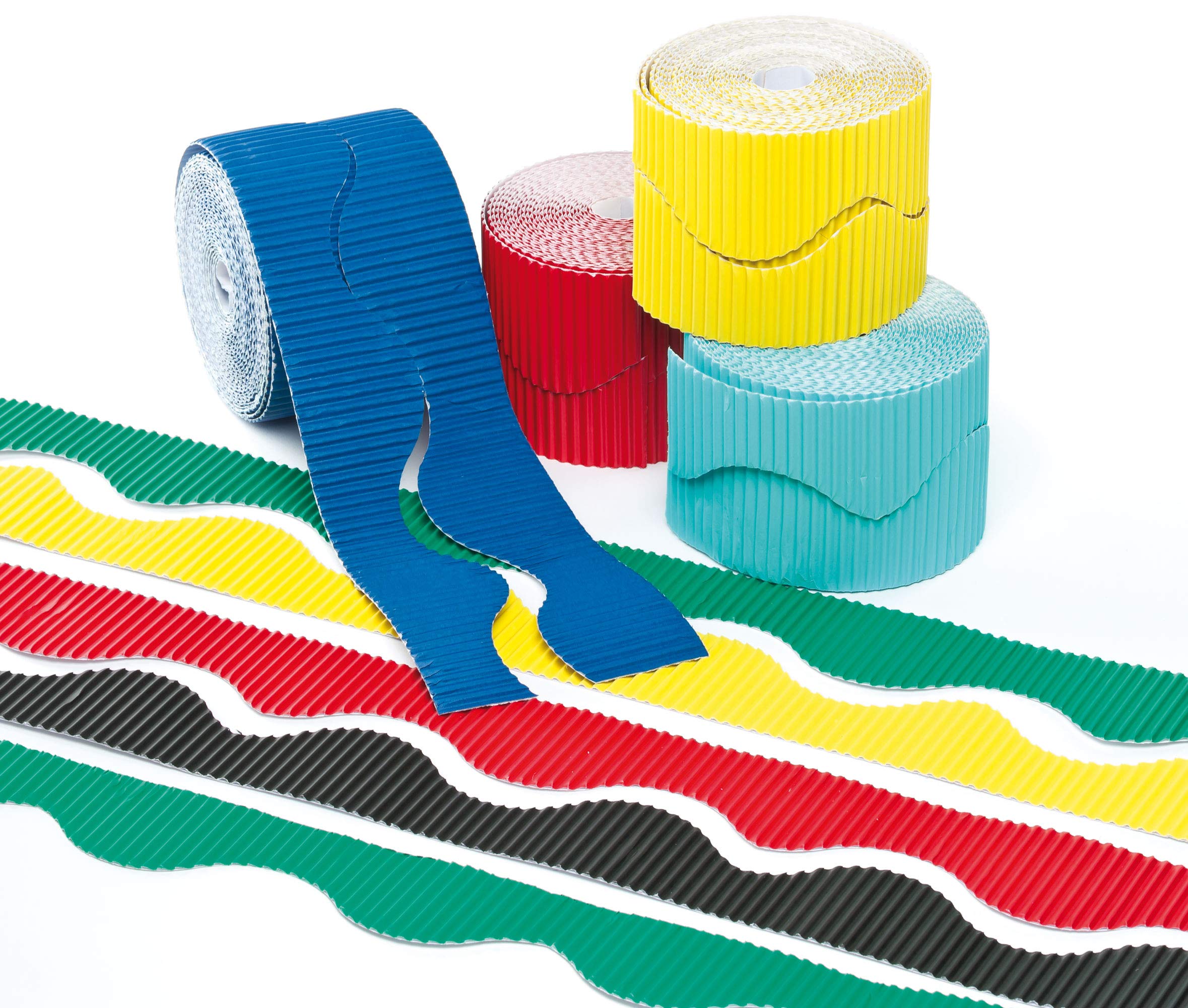 Baker Ross EK544 Corrugated Display Borders - 6 Assorted Colors | 15m x 55mm 3