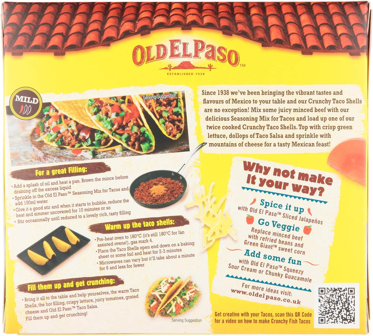 Old El Paso Original Harte und knusprige Taco-Schalen, 156 g (8er-Packung) 7