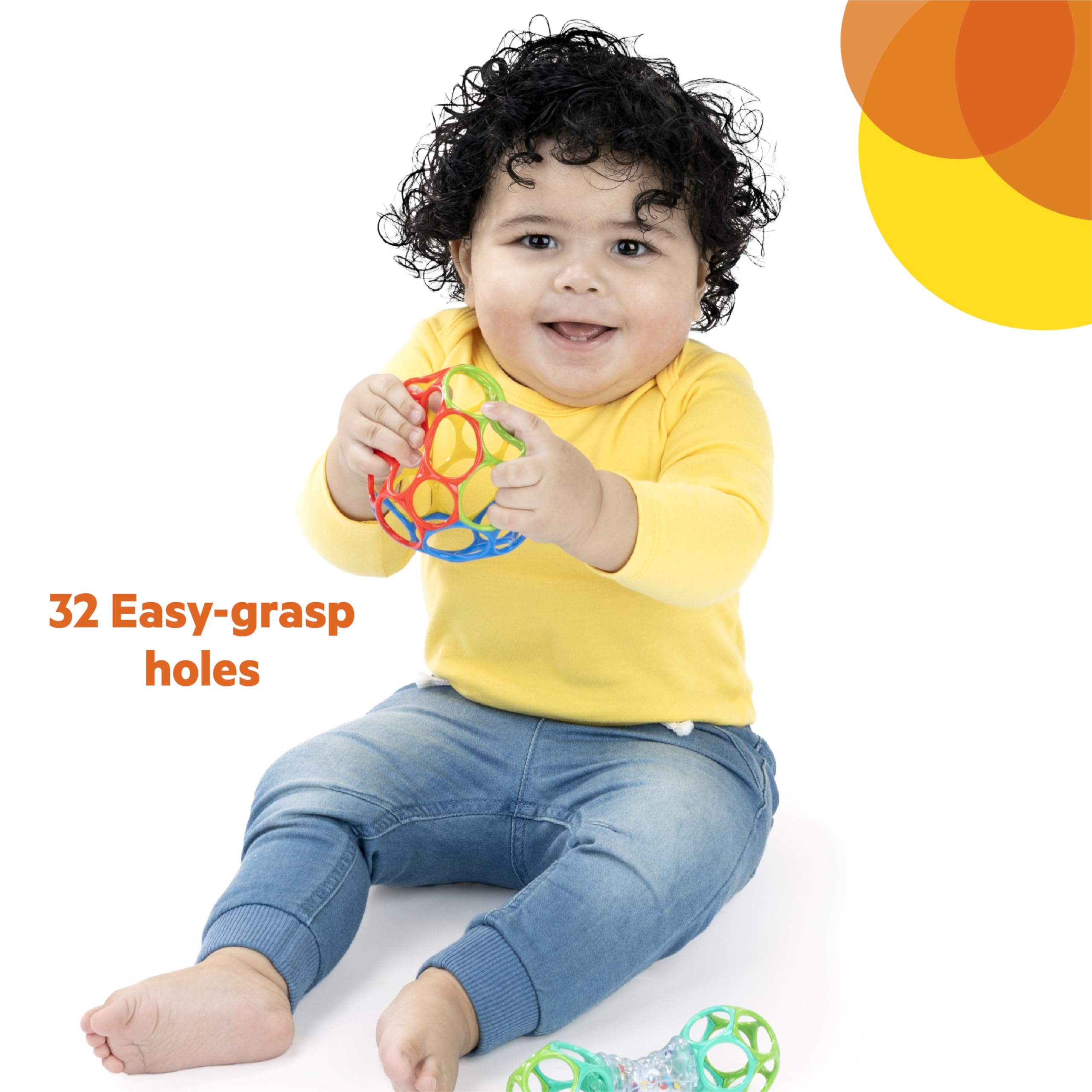 Bright Starts Easy-Grasp Oball Bundle Gift Set - Grasp The Day, Shaker & Classic Ball 4