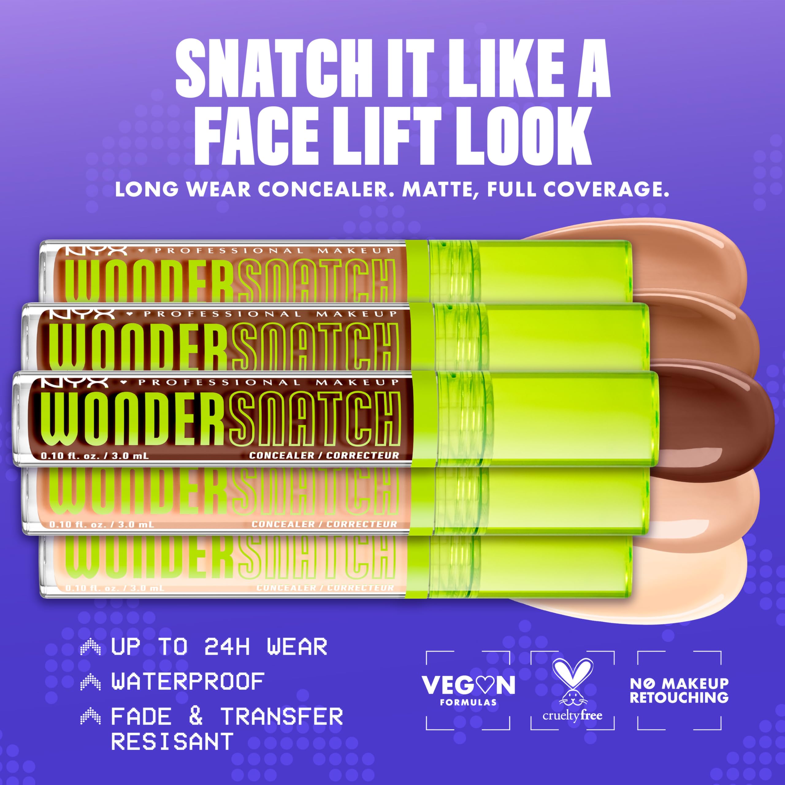 NYX PROFESSIONAL MAKEUP Wonder Snatch Concealer - Liquid, Waterproof Wear, 24h Hydration | Cafe | 3 ml 5
