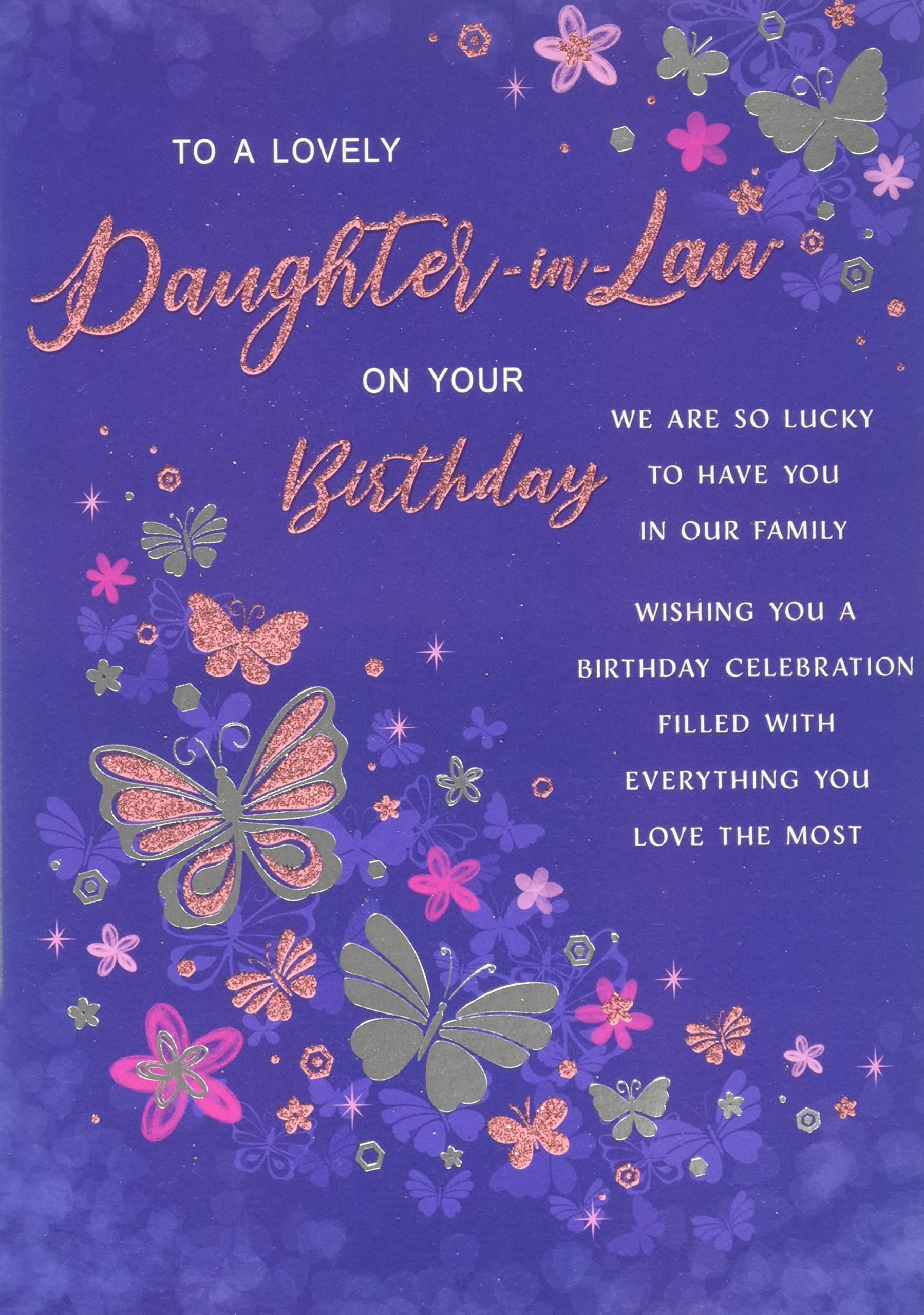 Piccadilly Greetings Daughter In Law Birthday Card - 9 x 6 Inches | Purple 1