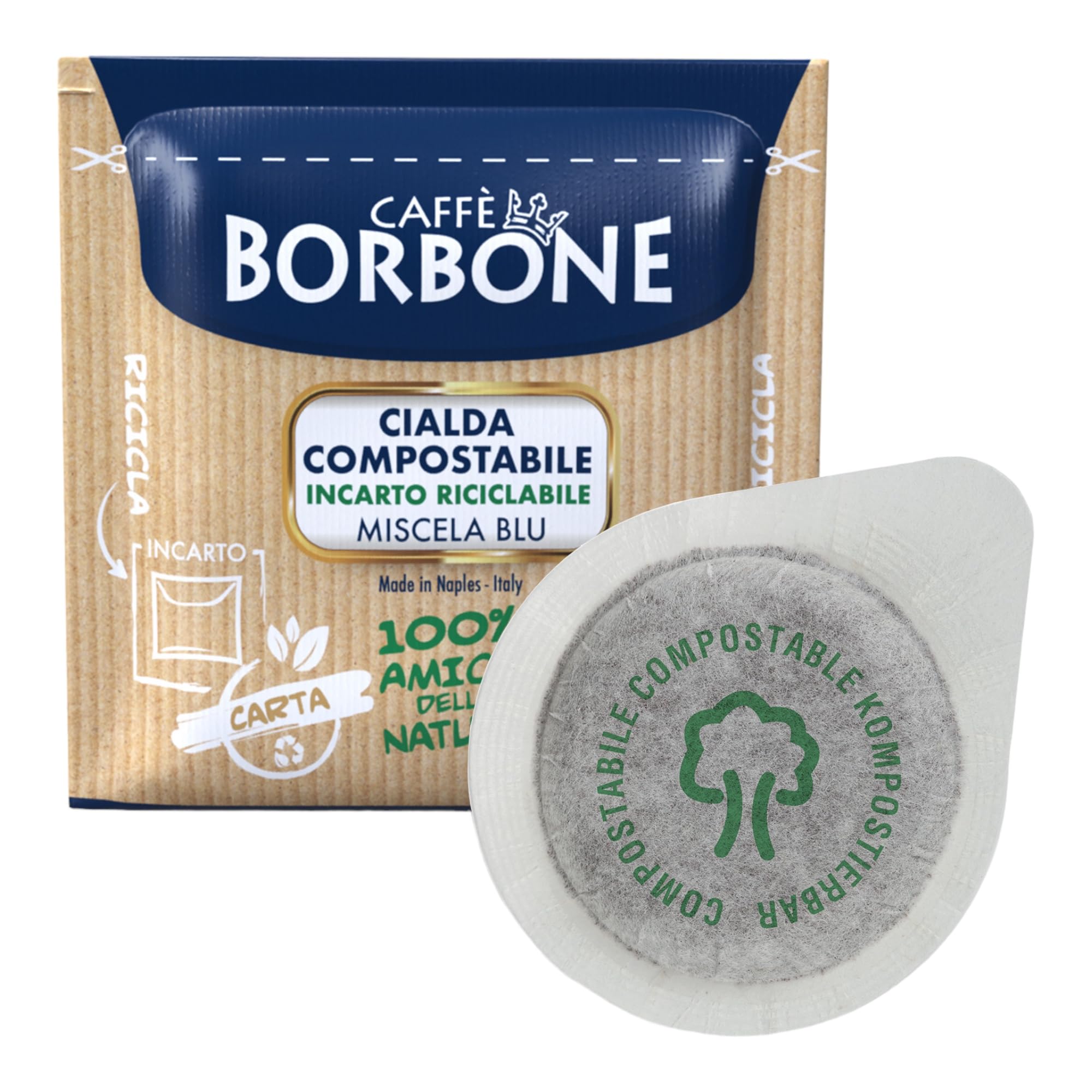 Caffè Borbone Blue Coffee Blend - 50 Compostable ESE® Compatible Pods (dm 44) 1