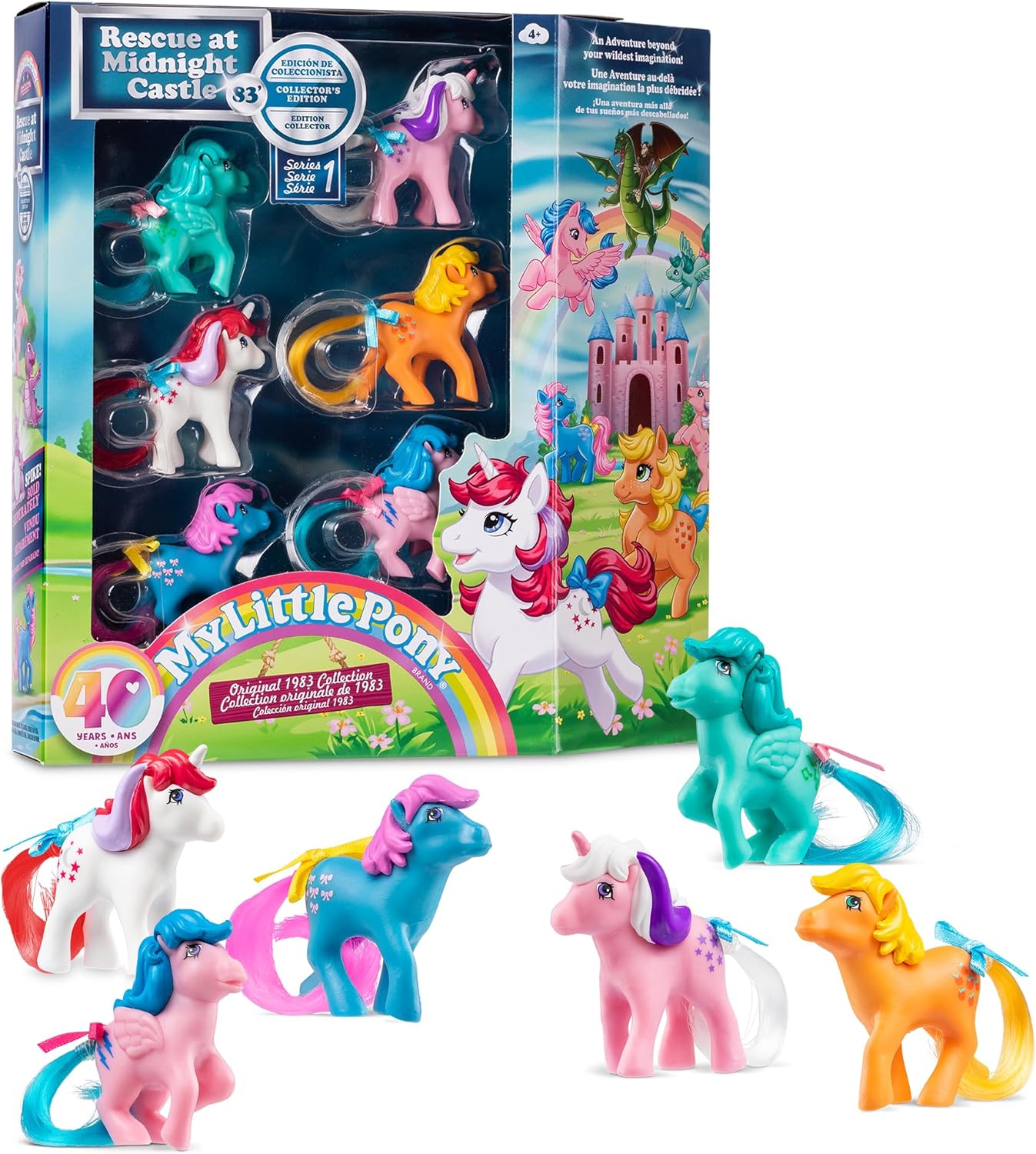My Little Pony 40th Anniversary Figures Collector Pack - 6 Retro Ponies for Kids 4+ 1