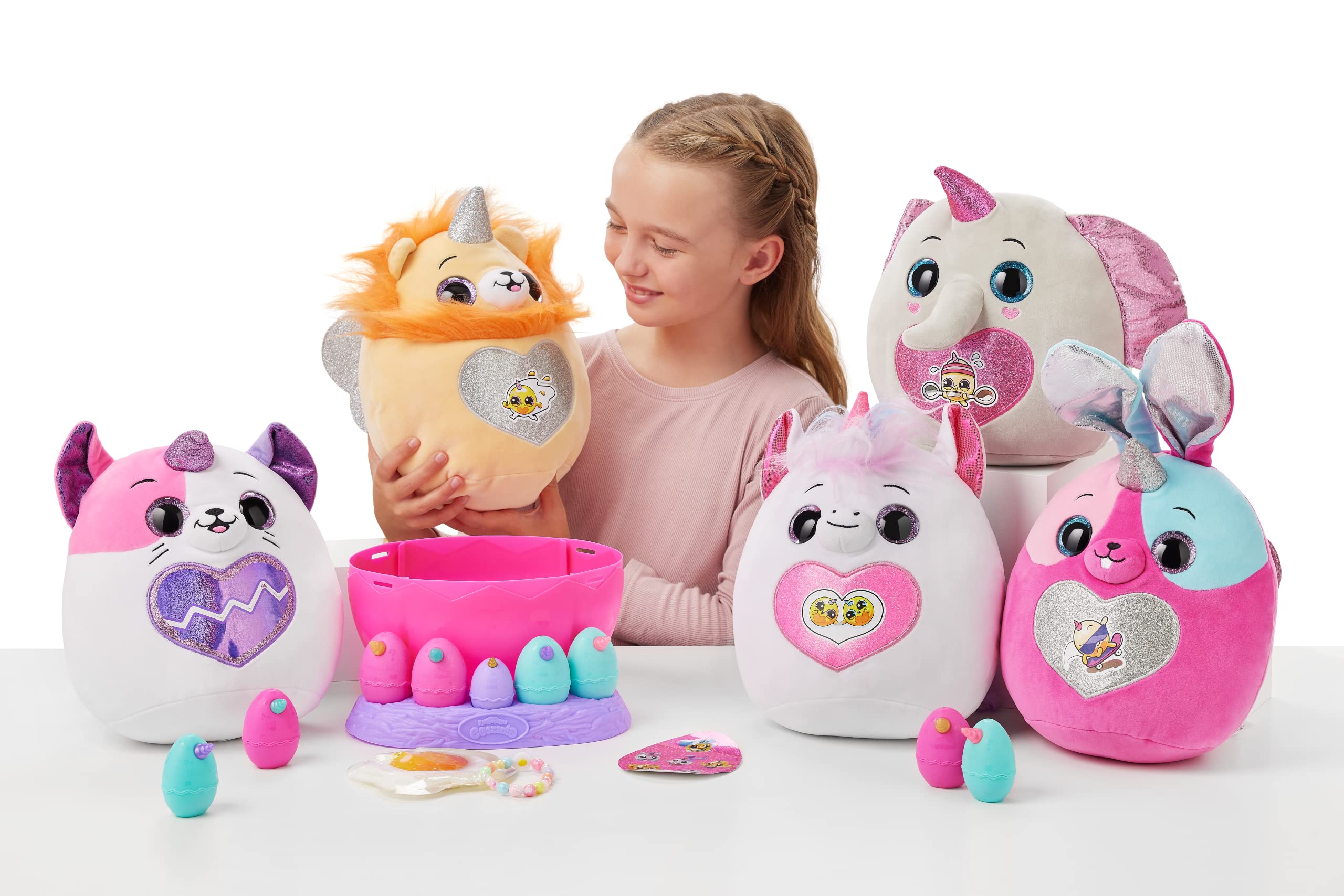 Rainbocorns Eggzania Surprise Mania Trixie the Kitten - Collectible Plush with 20+ Surprises, 28 cm Cuddly Stuffed Animal - Ages 3+ 4