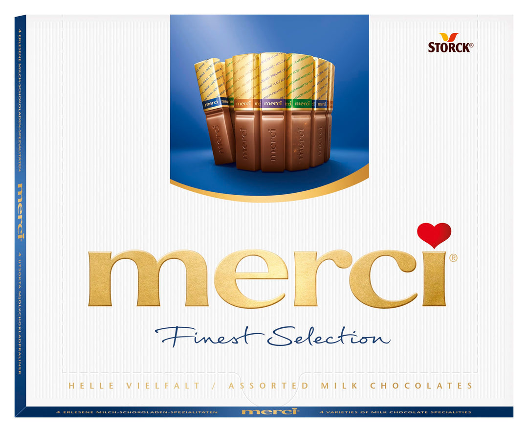 Merci - Finest Milk Chocolate Box 4 Varieties, 250g (Pack of 20)