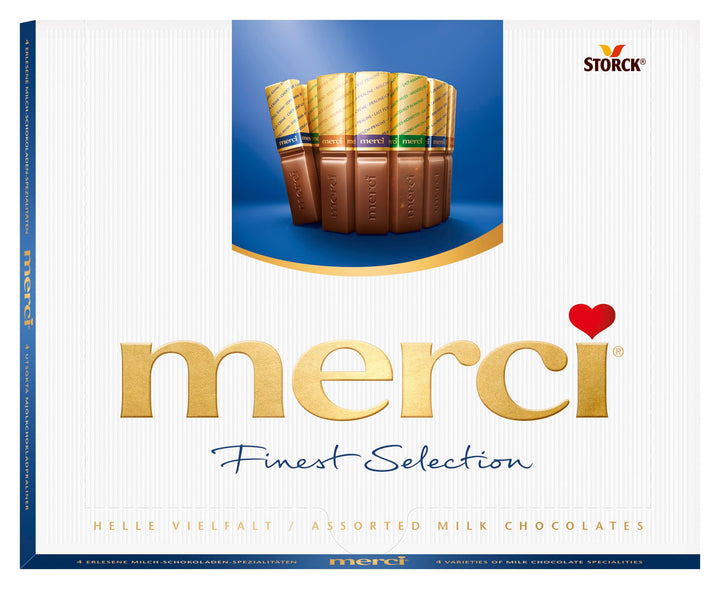 Merci - Finest Milk Chocolate Box 4 Varieties, 250g (Pack of 20)