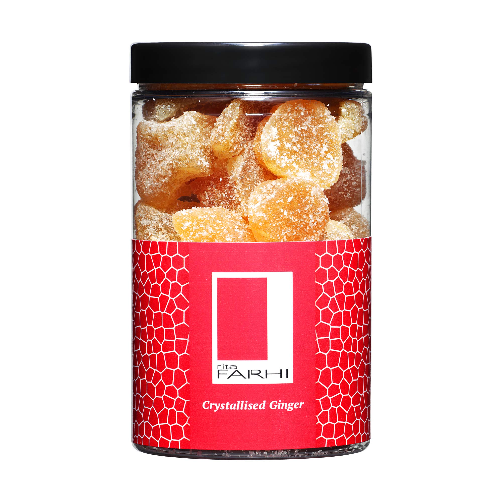 Rita Farhi Crystallised Ginger in Luxury Gift Jar | Sweet & Spicy Ginger Sweets