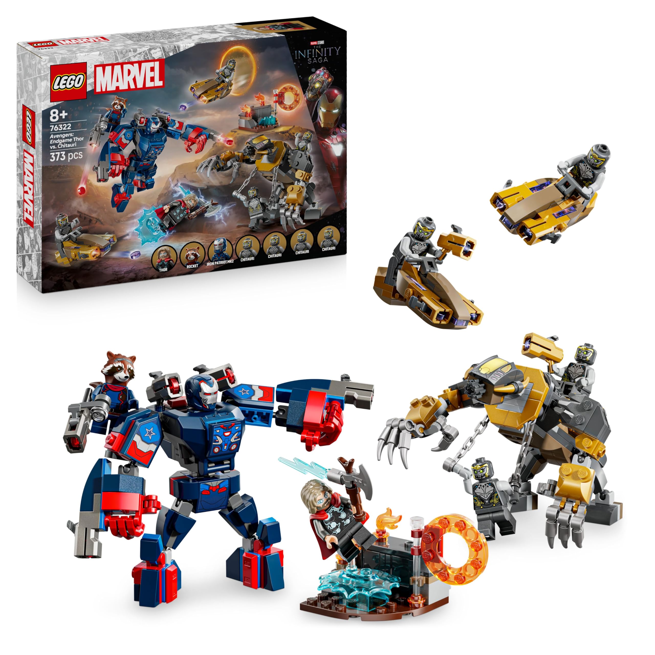 LEGO ǀ Marvel Avengers: Endgame Thor vs. Chitauri – Baubares Action-Spielset für Kinder ab 8 Jahren
