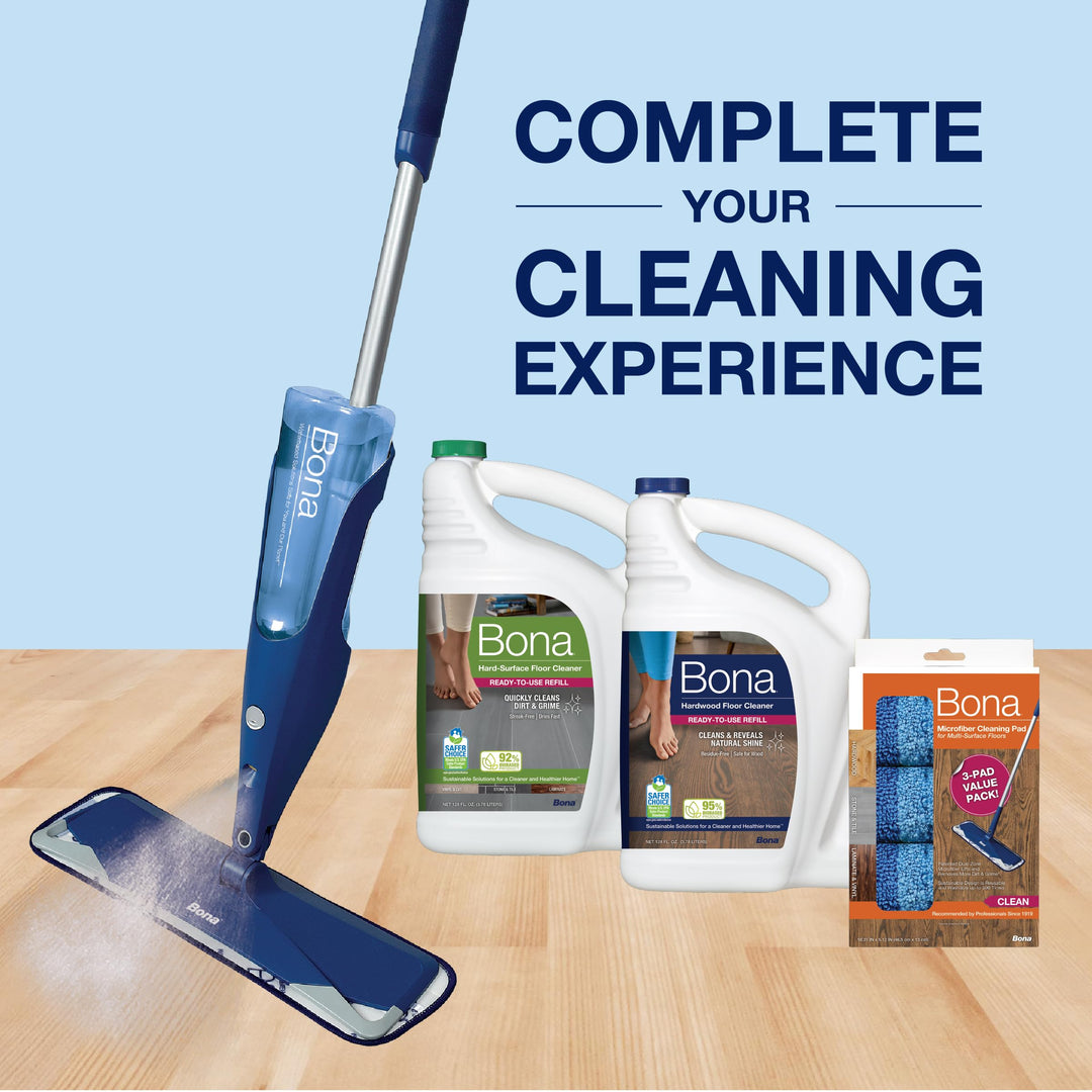 Bona Microfibre Cleaning Pad for Wood and Hard-Surface Floors - 3 Pack