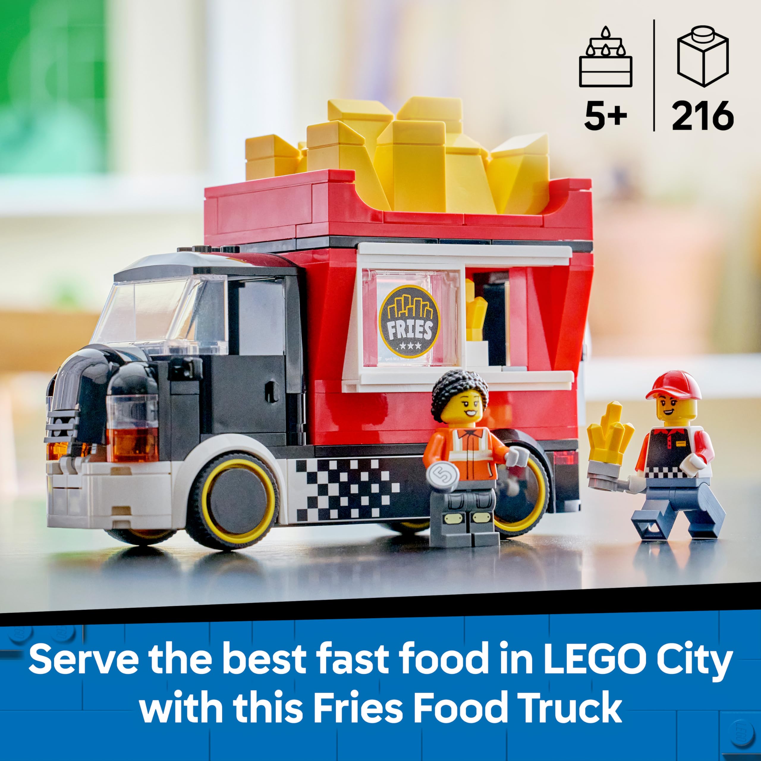 LEGO City Fries Food Truck Toy Set 60488 | Ages 5+ | Includes 2 Minifigures 2
