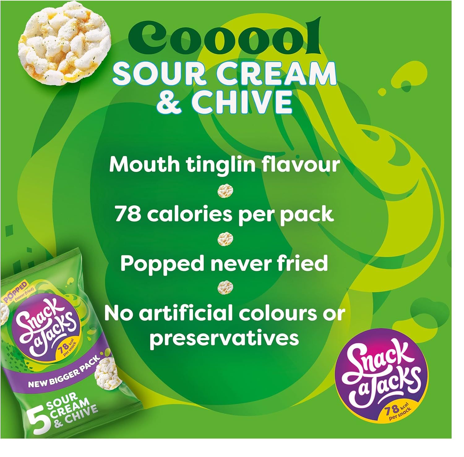 Snack a Jacks Crispy Sour Cream and Chive Snacks, 19 g (Pack of 5) 6