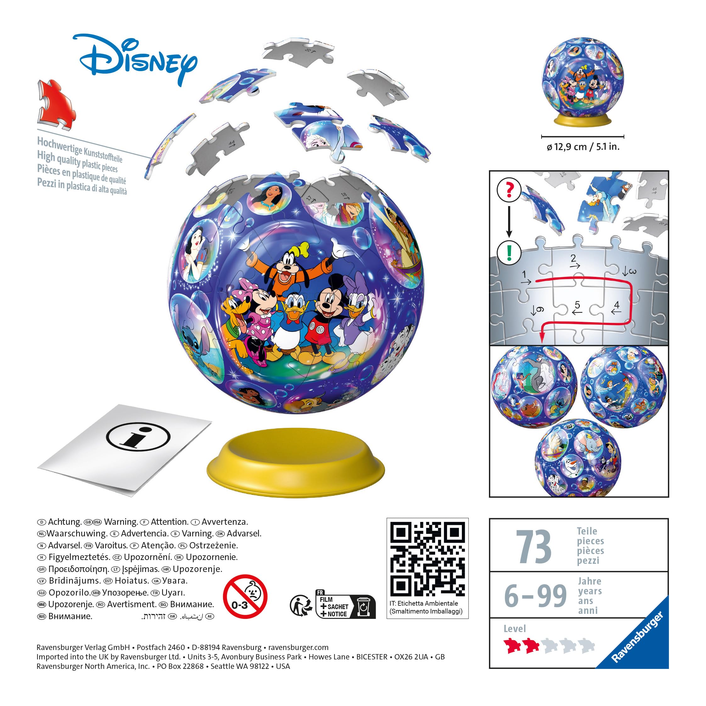 Ravensburger Classic Disney Characters 3D Jigsaw Puzzle - 72 Pieces, No Glue Required 4