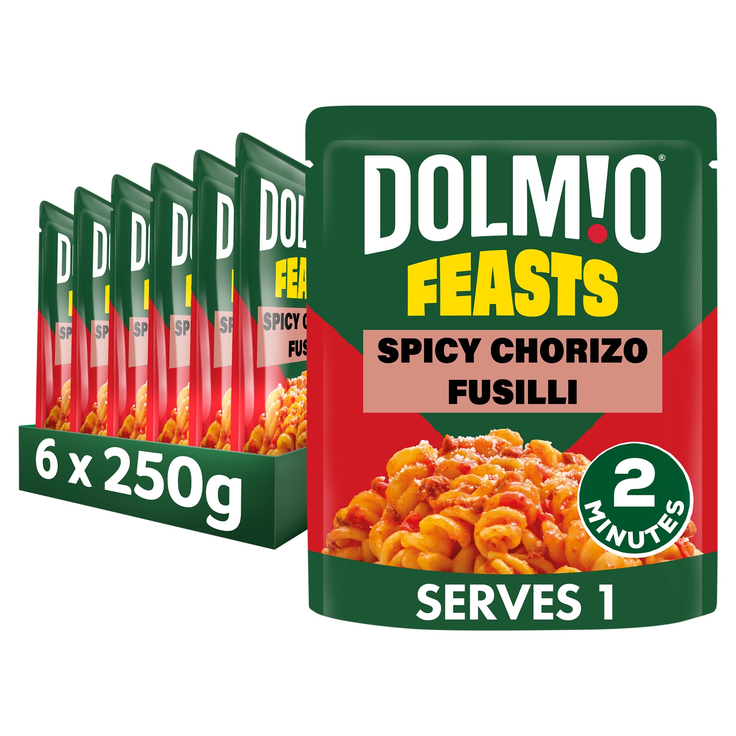 Dolmio Feasts würzige Chorizo-Fusilli-Nudelmahlzeit – 6er-Pack, je 250 g