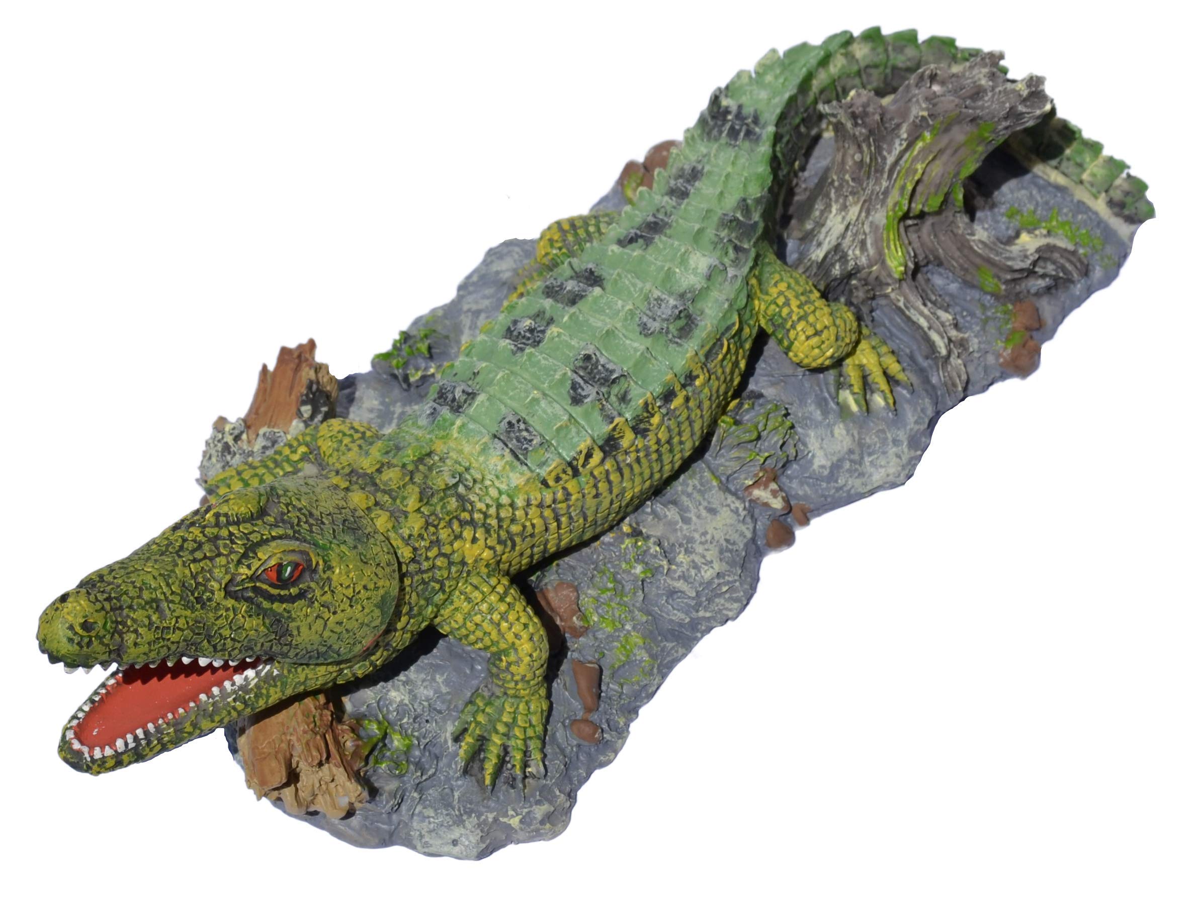 Supa Air Operated Crocodile Ornament - Interactive Aeration | Non-Toxic Resin | Green 8