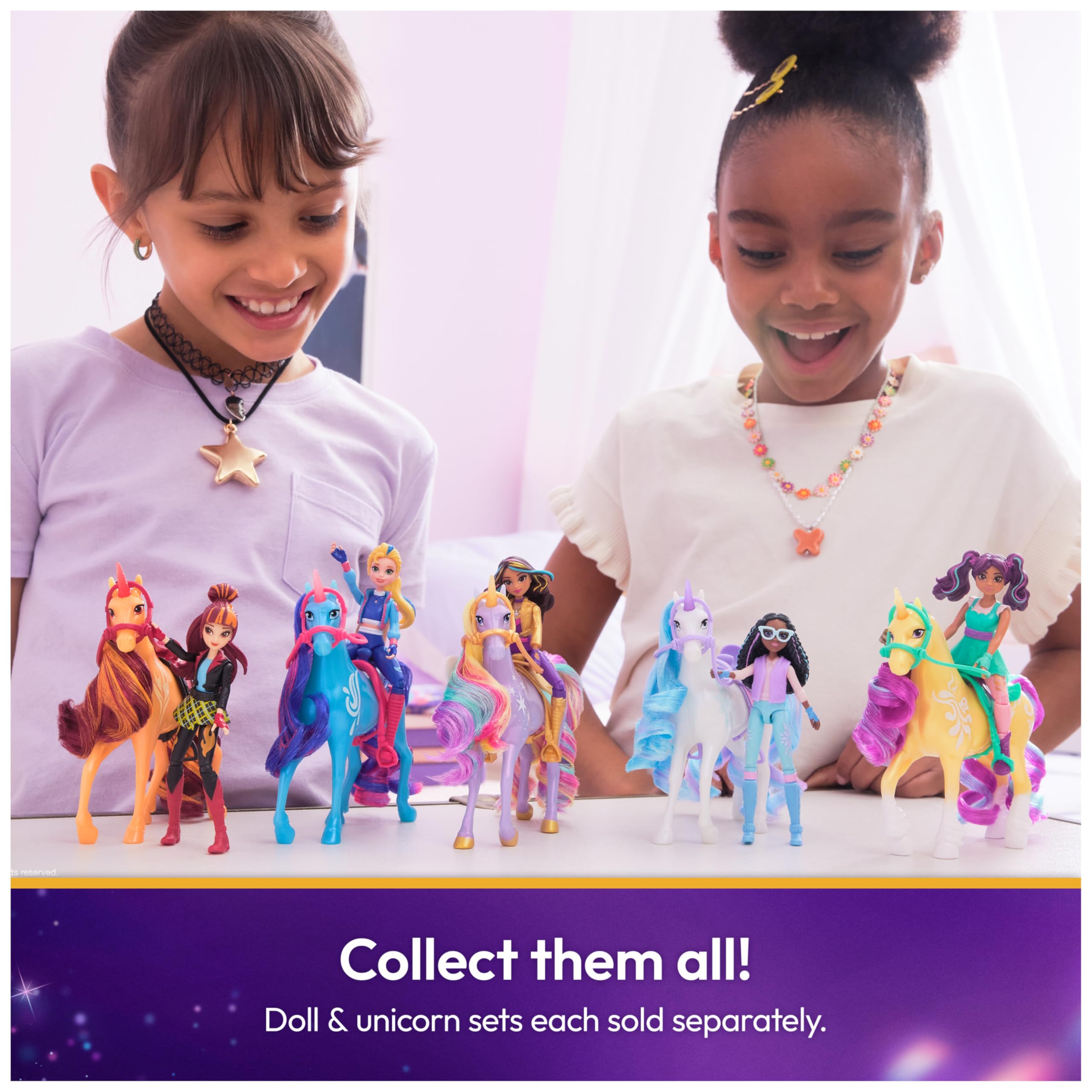 Unicorn Academy Sophia & Wildstar Playset with 2 Riding Accessories and Hair Styling Tool | Ages 4+ 6