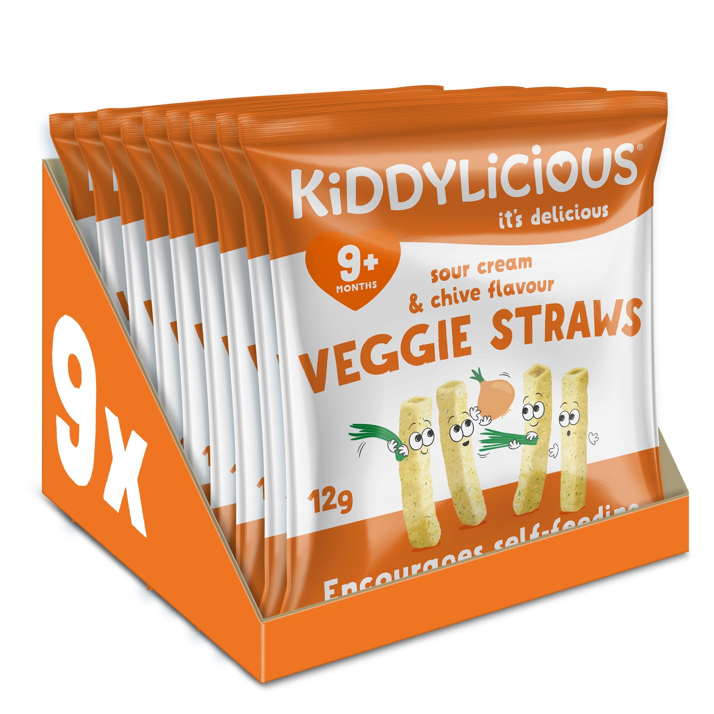 Kiddylicious Sour Cream & Chive Lentil and Potato Straws - Vegan, Gluten-Free Snacks for Toddlers 1